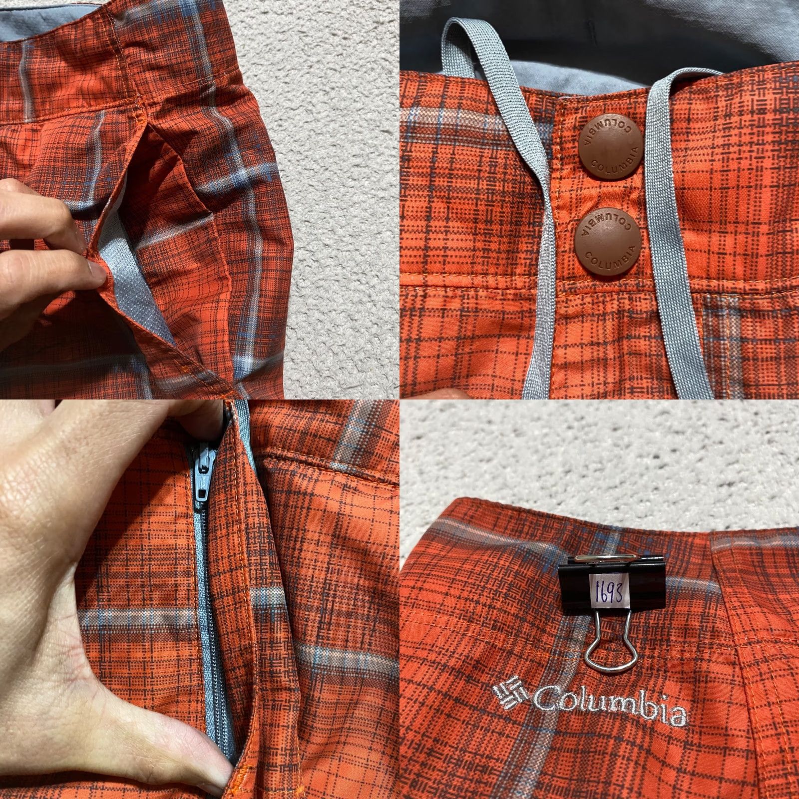 Vintage Columbia Board Shorts Mens sz 34 Orange Plaid Outdoor Beach Pockets Inseam 10" Size US 34 / EU 50 - 8 Thumbnail