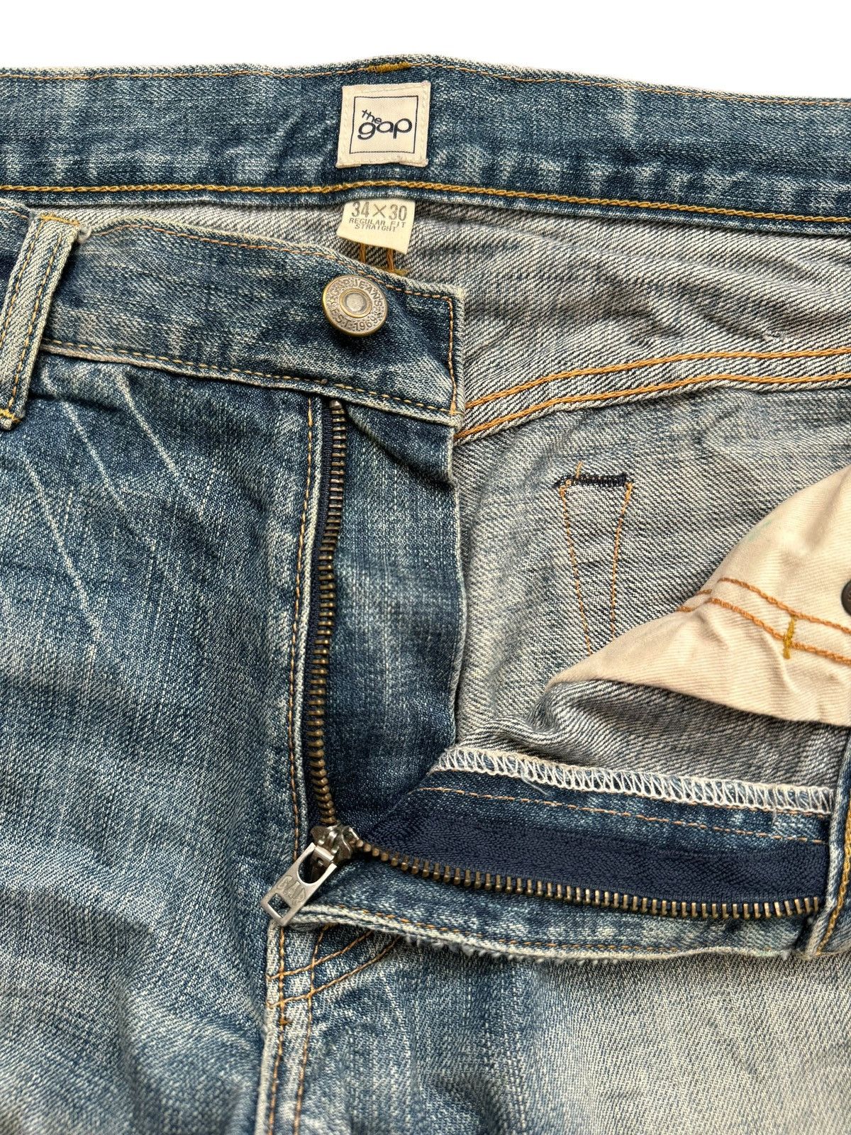 Gap 💸LASTDROP💸 Vintage Gap 1969 Blue Faded Distressed Jeans Size US 35 - 10 Thumbnail