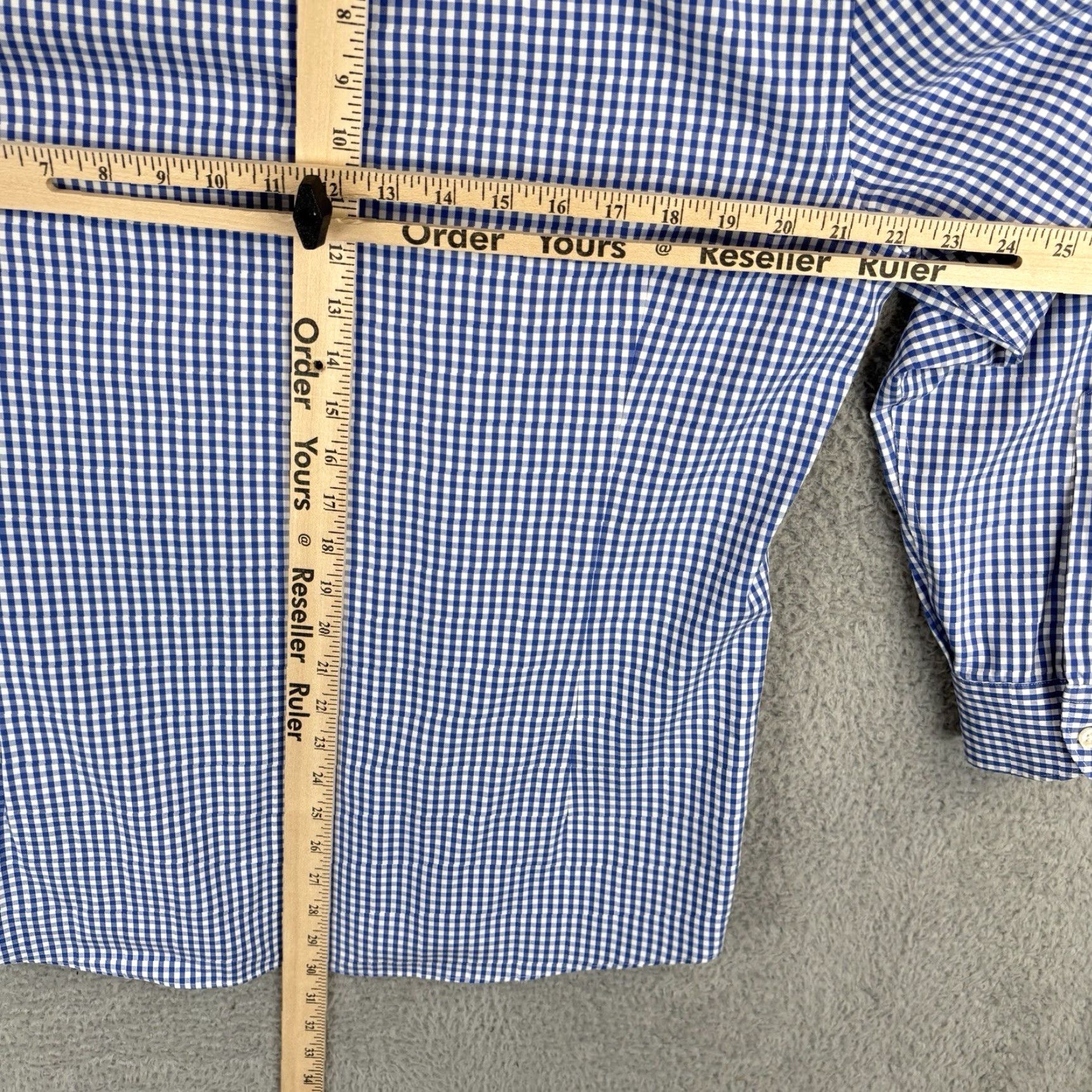 Charles Tyrwhitt Charles Tyrwhitt Shirt Mens 16.7/33 Blue Gingham Check Extra Slim Fit Non-Iron Shirt Regular L Blue Cotton Button-Up Collared Long Sleeve Men’s Size US L / EU 52-54 / 3 - 6 Thumbnail