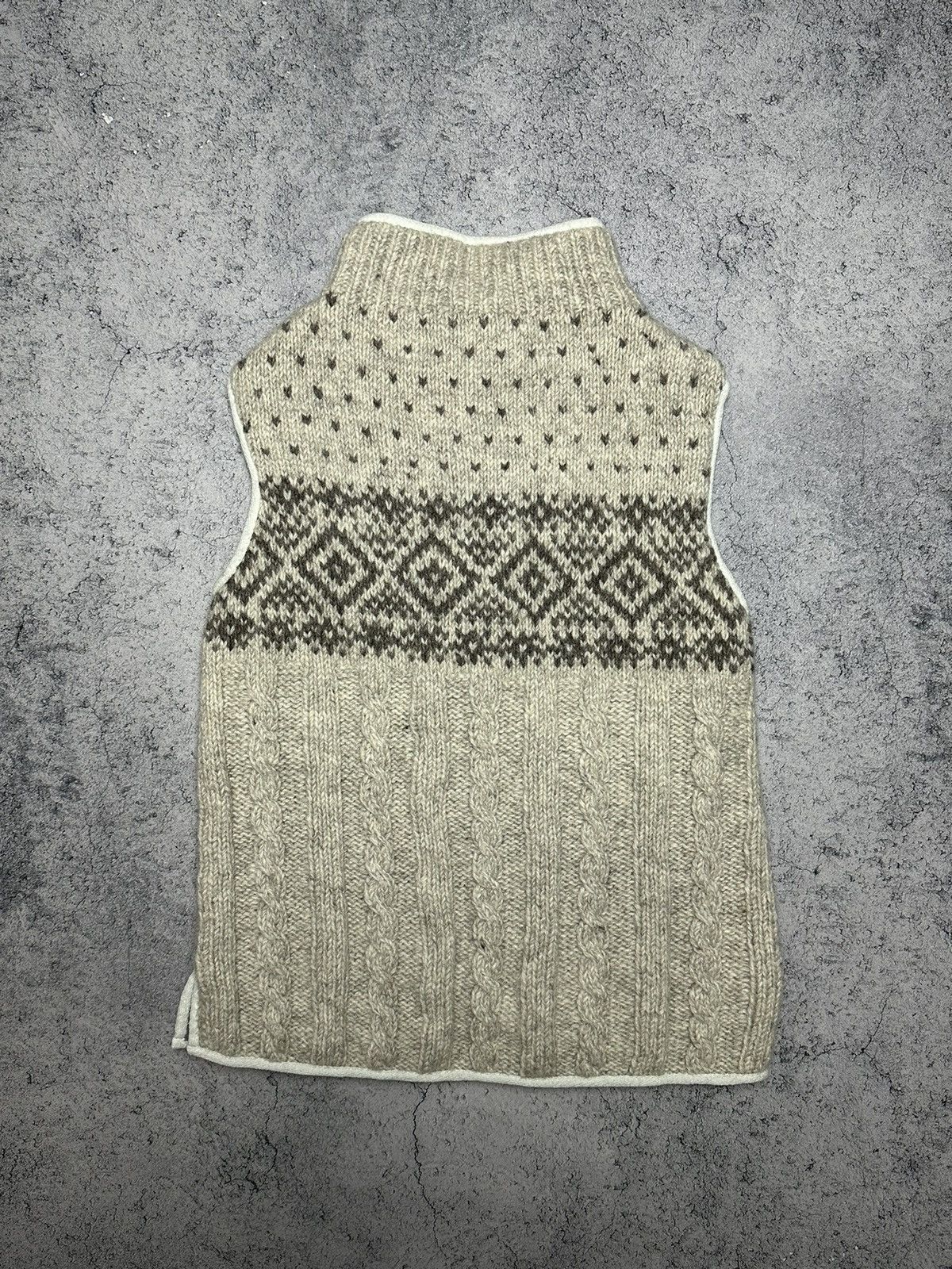 Handmade Pachamama Handknit Wool Nepal Zip Vest Sweater Size US S / EU 44-46 / 1 - 8 Thumbnail