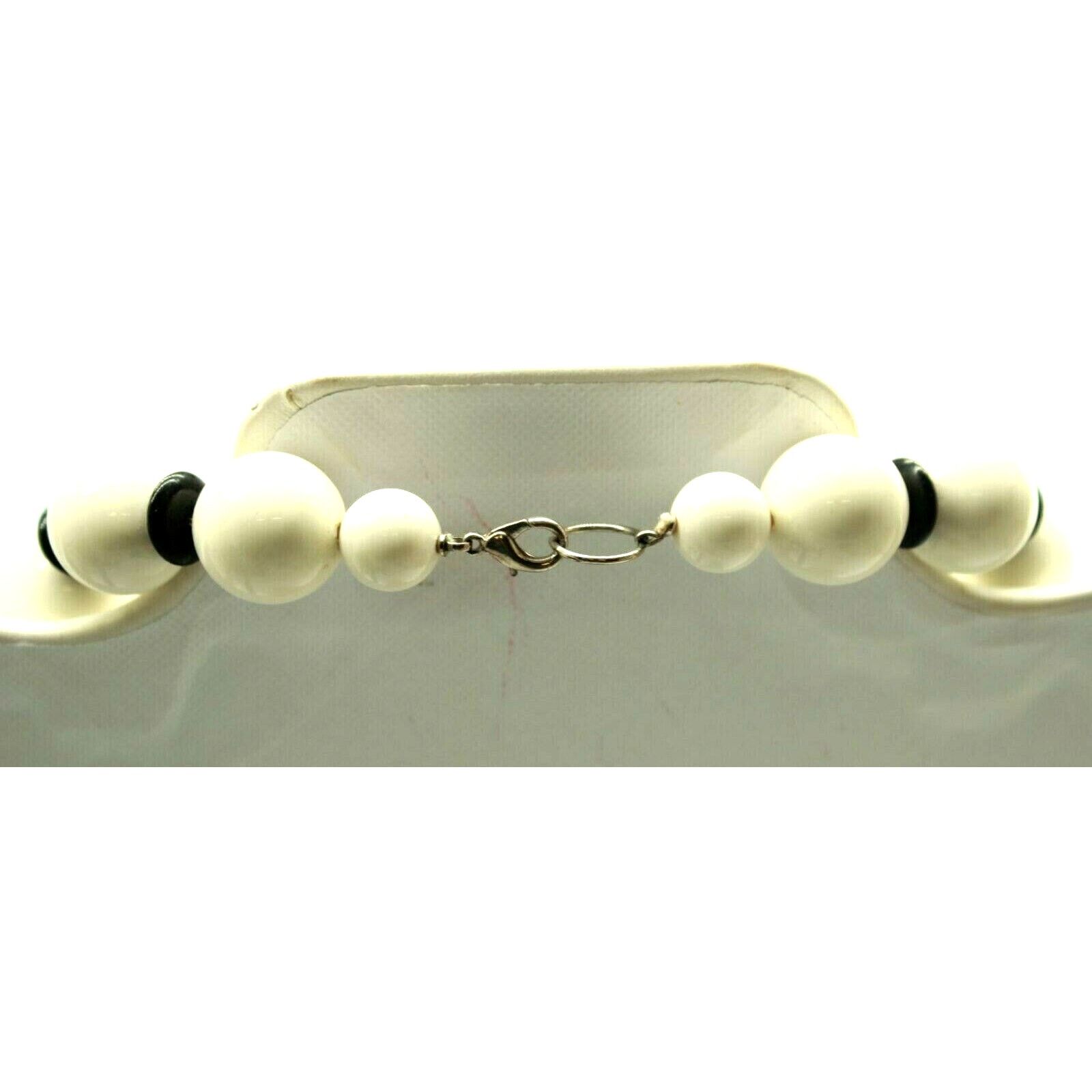 Other Vintage Black & White Chunky Boho Acrylic Bead Necklace •18" Size ONE SIZE - 2 Thumbnail
