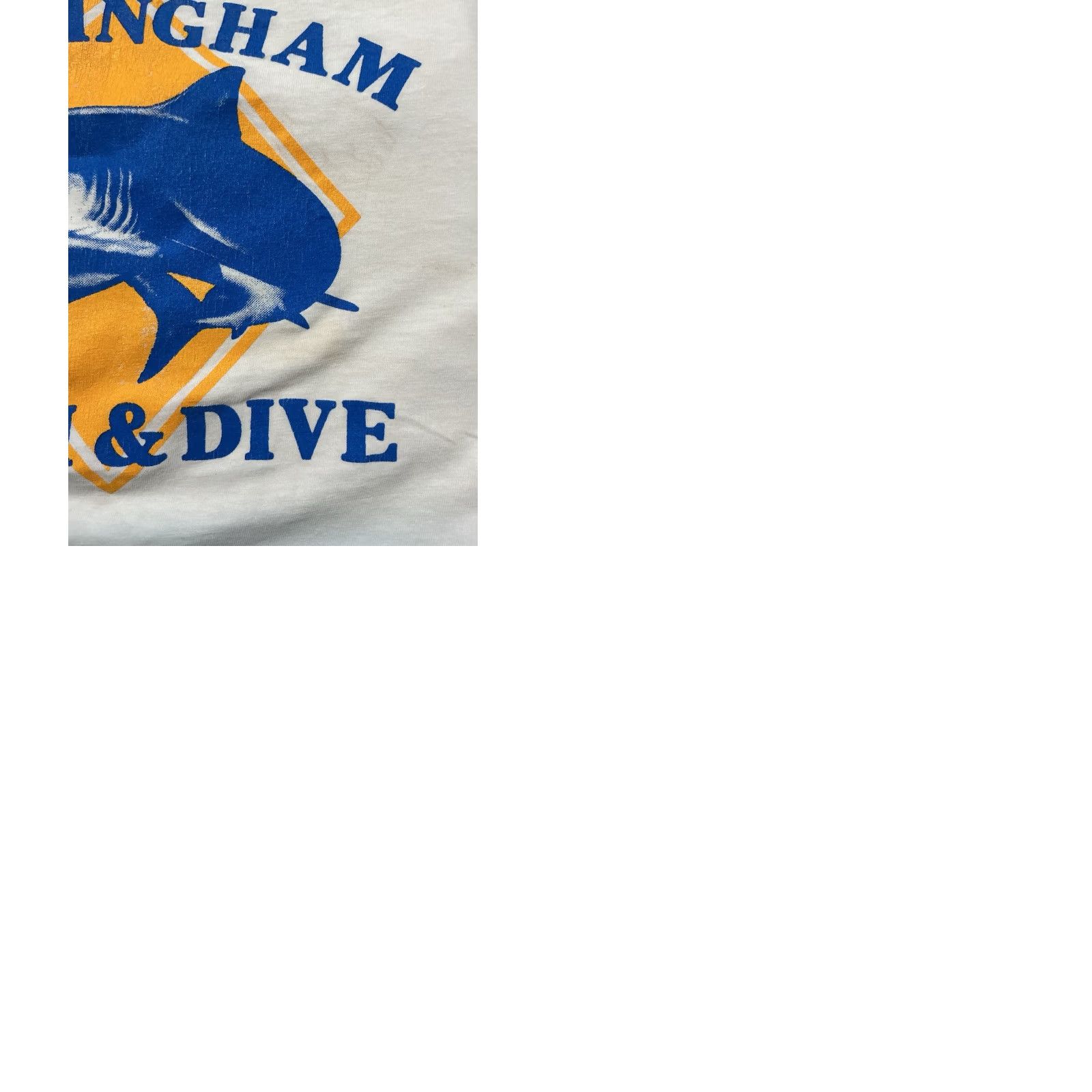 Hanes VINTAGE Hanes Beefy-T T-Shirt Birmingham Swim & Dive Shark Graphic Single Stitch Shirt Men Large White Shark Graphic Mens Size US L / EU 52-54 / 3 - 11 Thumbnail
