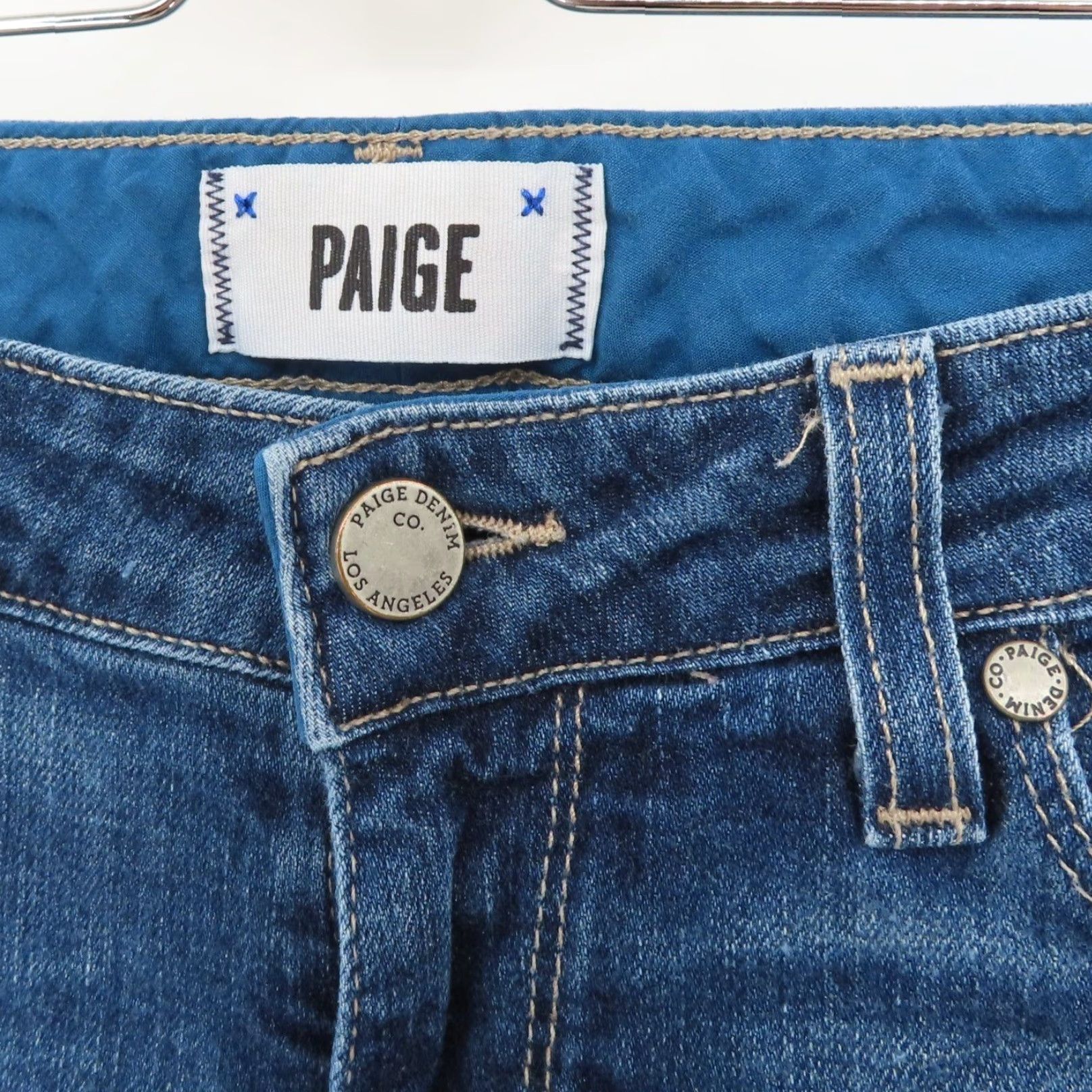 Paige Paige Womens Jeans 24 Jimmy Jimmy Skinny Distressed Medium Blue Denim Pants Size 42" / US 20 - 3 Thumbnail