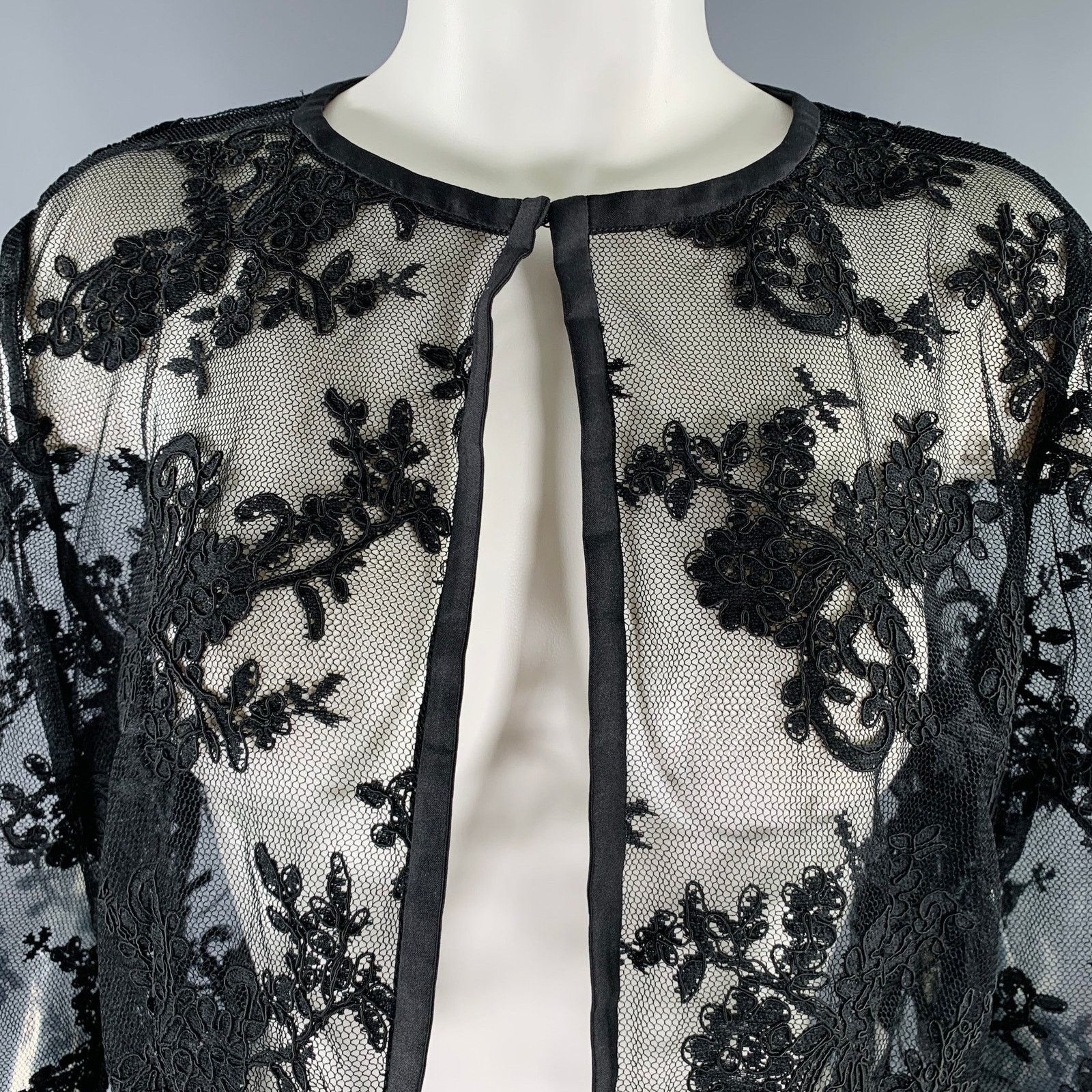 Other MARISA BARATELLI Size M Black Lace Jacket Blazer Size M / US 6-8 / IT 42-44 - 2 Thumbnail