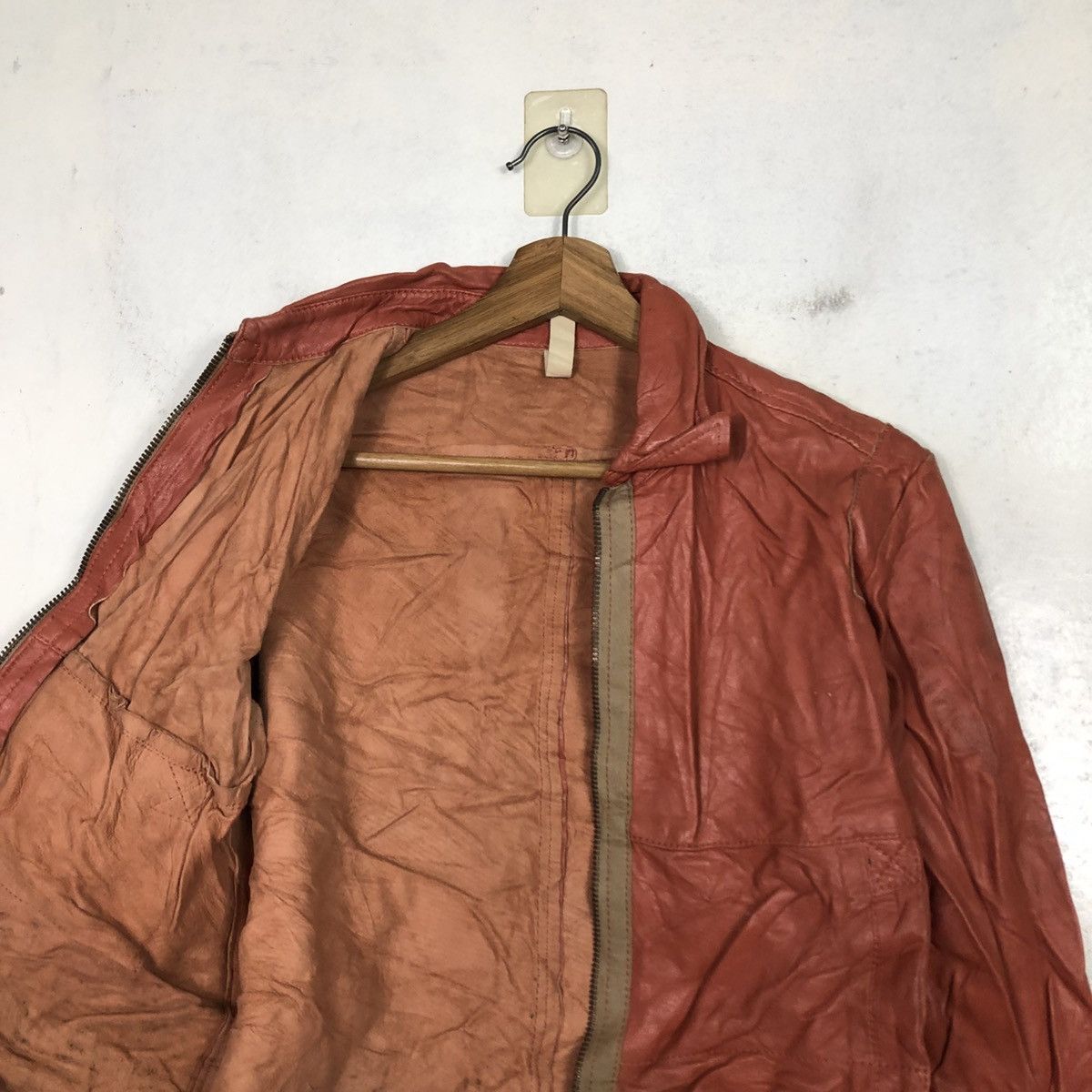 Issey Miyake 📌Vintage Biker Leather Jacket Design Works Japan Size US M / EU 48-50 / 2 - 14 Thumbnail