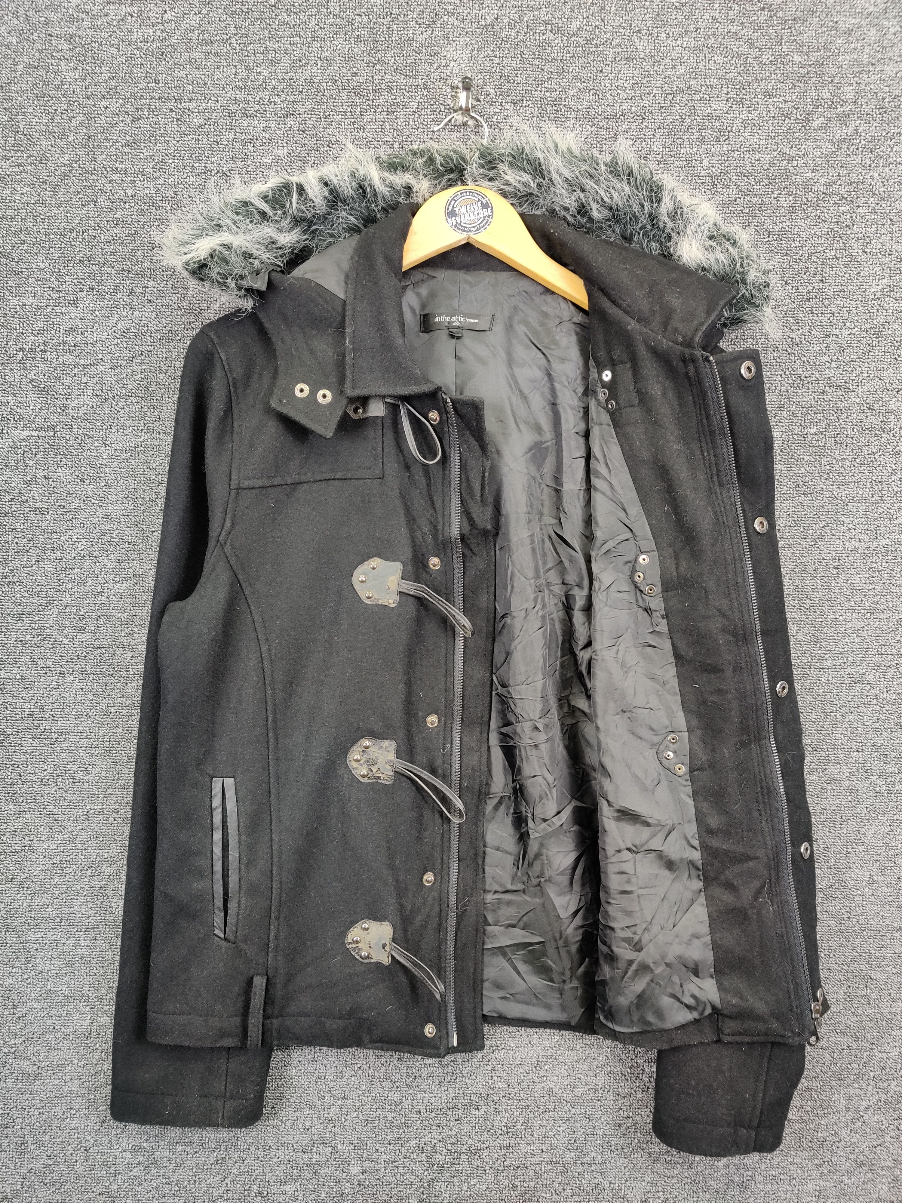 In The Attic Vintage In The Attic Wool Duffle Fur Hooded Coat Size US L / EU 52-54 / 3 - 10 Thumbnail