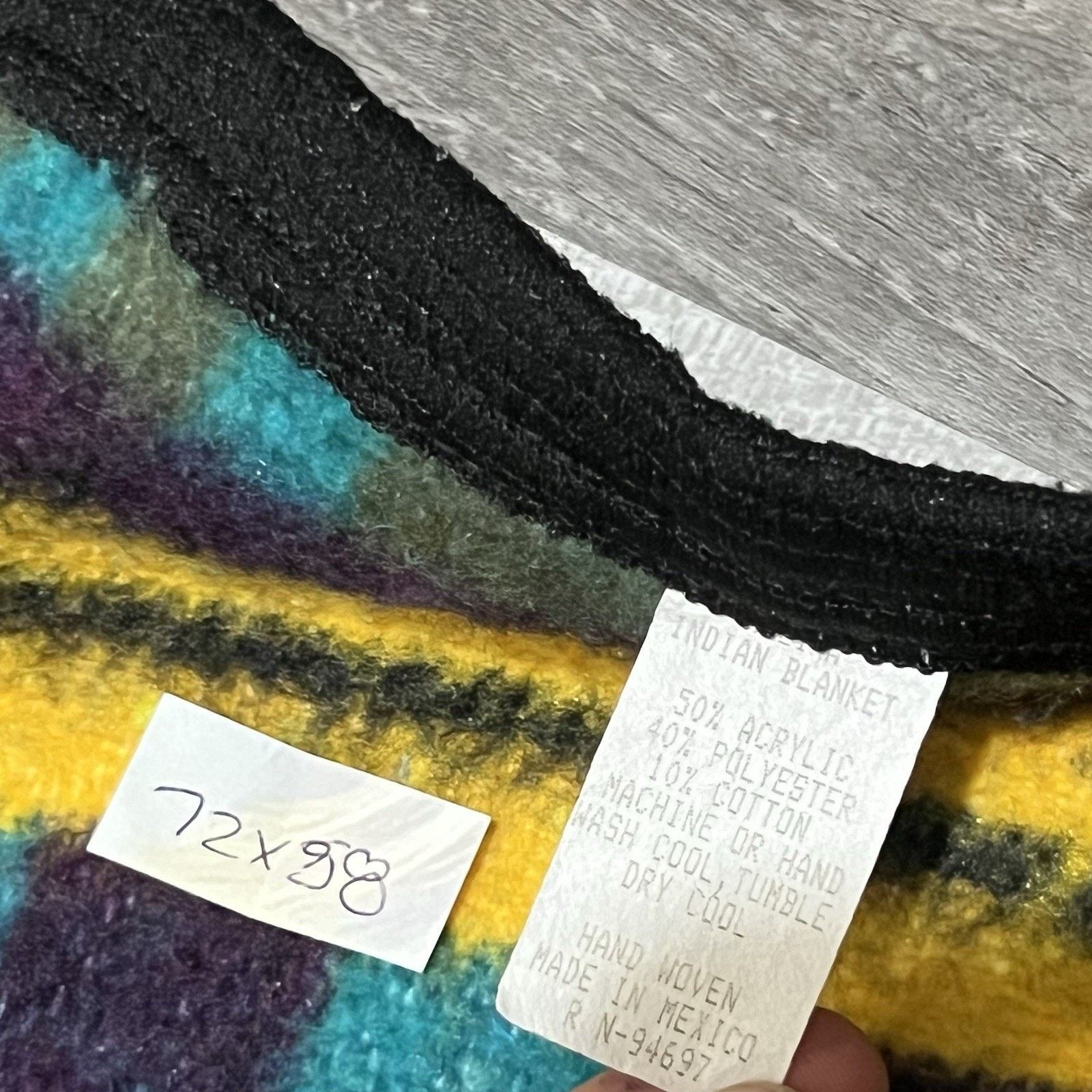 Vintage VTG 80s Handwoven Southwestern Aztec Indian Blanket 72x58 Size ONE SIZE - 5 Thumbnail