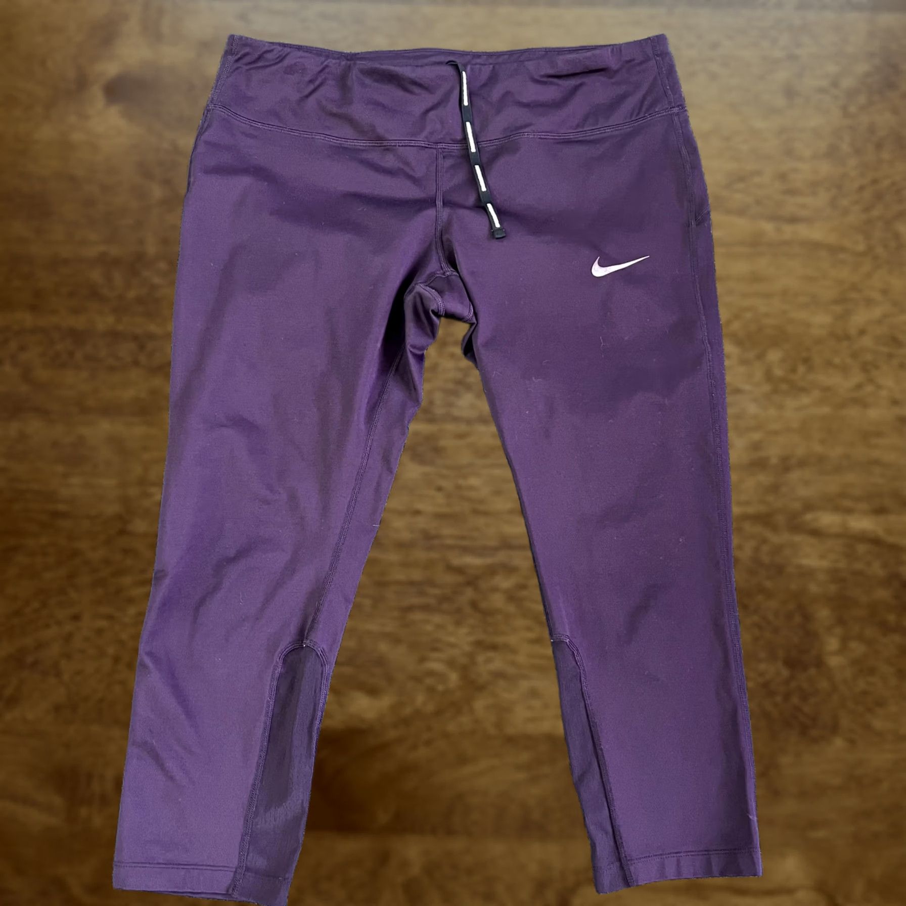 Nike Nike Leggings Womens Medium Purple Dri-FIT Capri Running Yoga Stretch Athletic Size 32" / US 10 / IT 46 - 1 Thumbnail