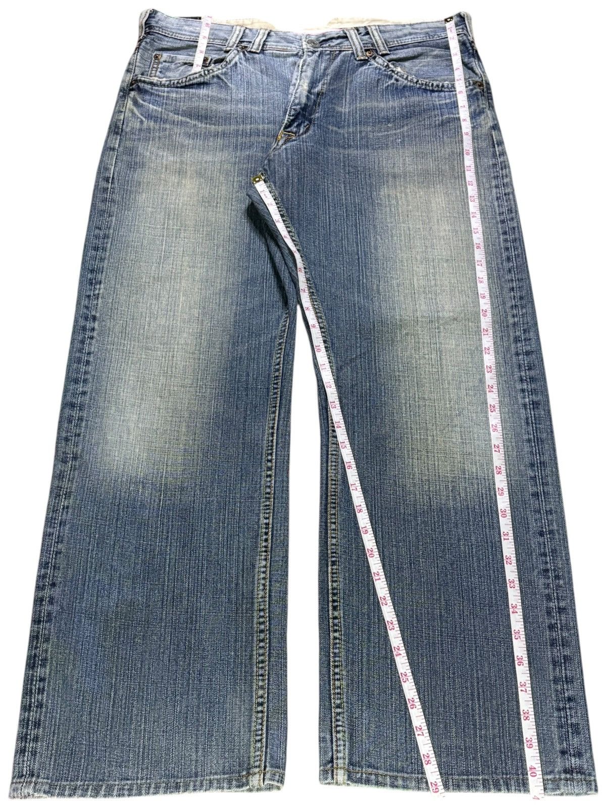 Japanese Brand Vintage Denim Craft Faded Wash Loose Baggy Jeans Size US 36 / EU 52 - 13 Thumbnail