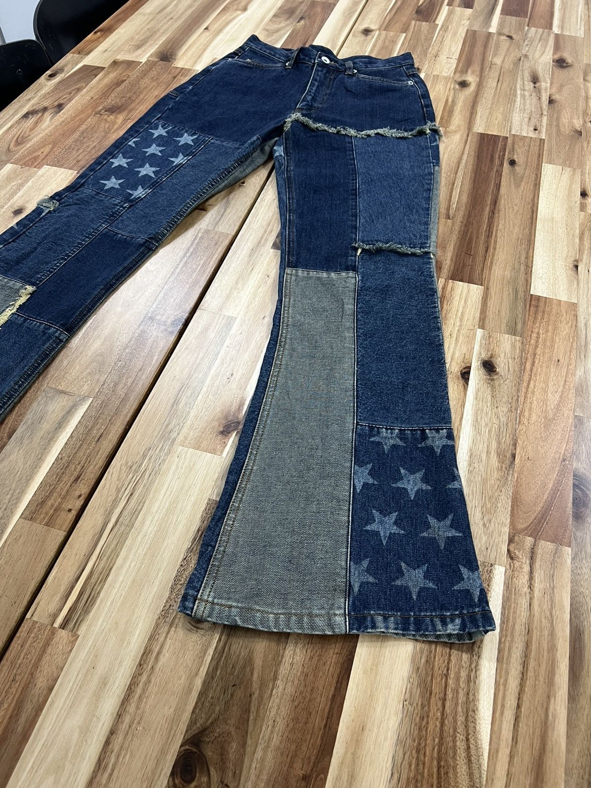 image of Hype x Vintage C.a.t Jeans Flare Denim in Blue, Men's (Size 28)