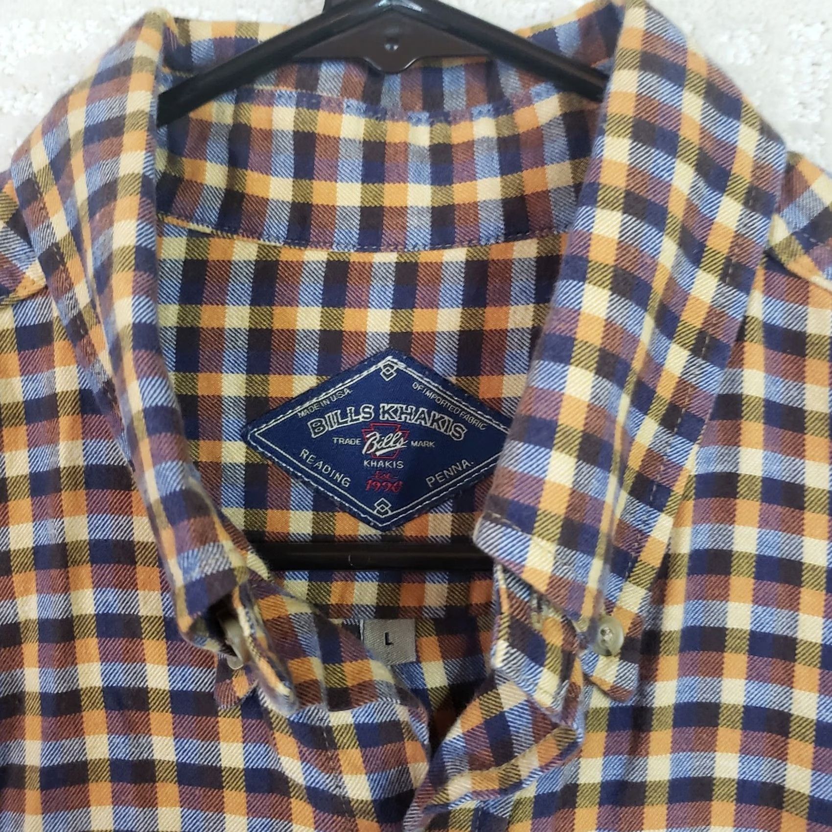 Bills Khakis Bill Khakis Men's Button-Up Shirt Long Sleeve Plaid Multicolor USA Made Flannel L Size US L / EU 52-54 / 3 - 6 Thumbnail