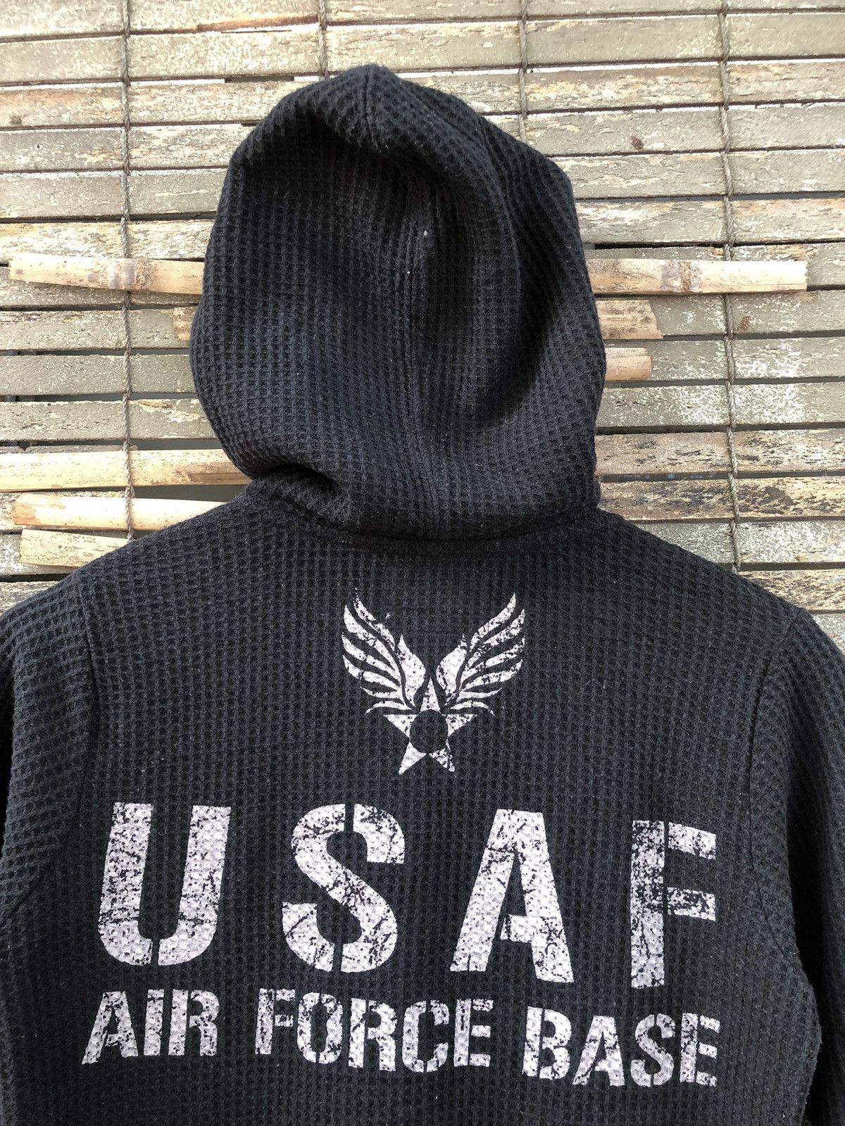 Japanese Brand × Vintage Vintage USAF Purple And Yellow Waffle Fullzipper Hoodies Size US S / EU 44-46 / 1 - 8 Thumbnail