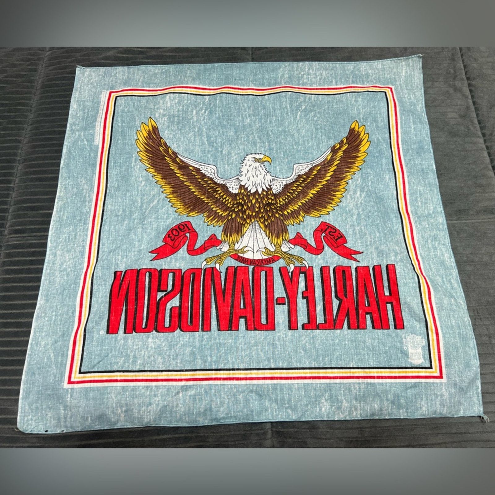 Harley Davidson Vintage Harley Davidson Bandana Made In USA Eagle Deadstock Size ONE SIZE - 2 Thumbnail