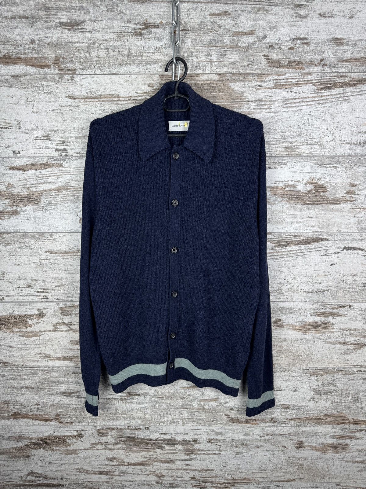 Mens Oliver Spenser extrafine wool sweater knit polo knitted
