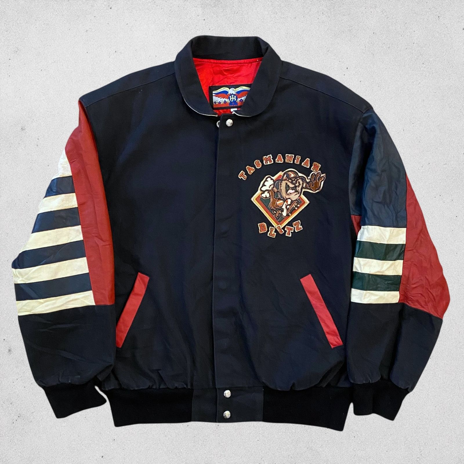 Jeff Hamilton × Vintage Vintage 90s Taz Tasmanian Blitz Jeff Hamilton Leather Jacket Size US L / EU 52-54 / 3 - 2 Thumbnail