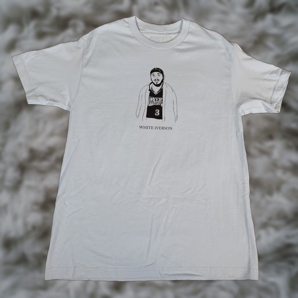 Vintage Superrradical Post Malone White Iverson Logo T-Shirt Mens L Graphic Music Blue Size US L / EU 52-54 / 3 - 1 Thumbnail