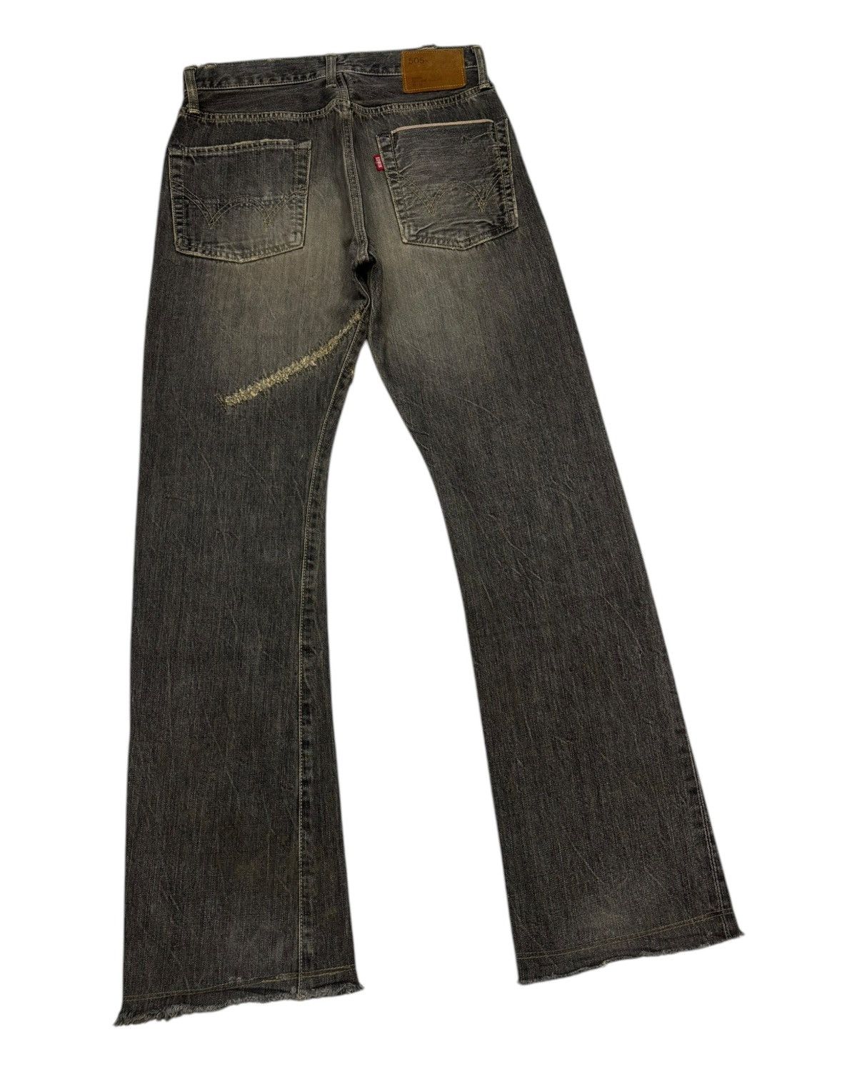 14th Addiction Flare Jeans Edwin 505s Selvedge Mud Wash Flare Denim Jeans Size US 29 - 9 Thumbnail