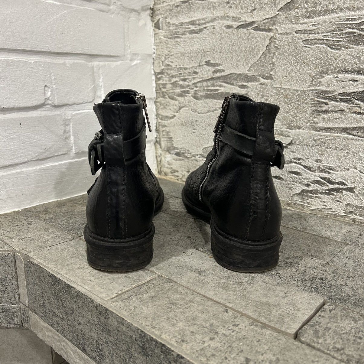 A.S.98 A.S. 98 Avant Garde Distressed Ankle Boots Guidi Style Size US 7 / IT 37 - 10 Thumbnail