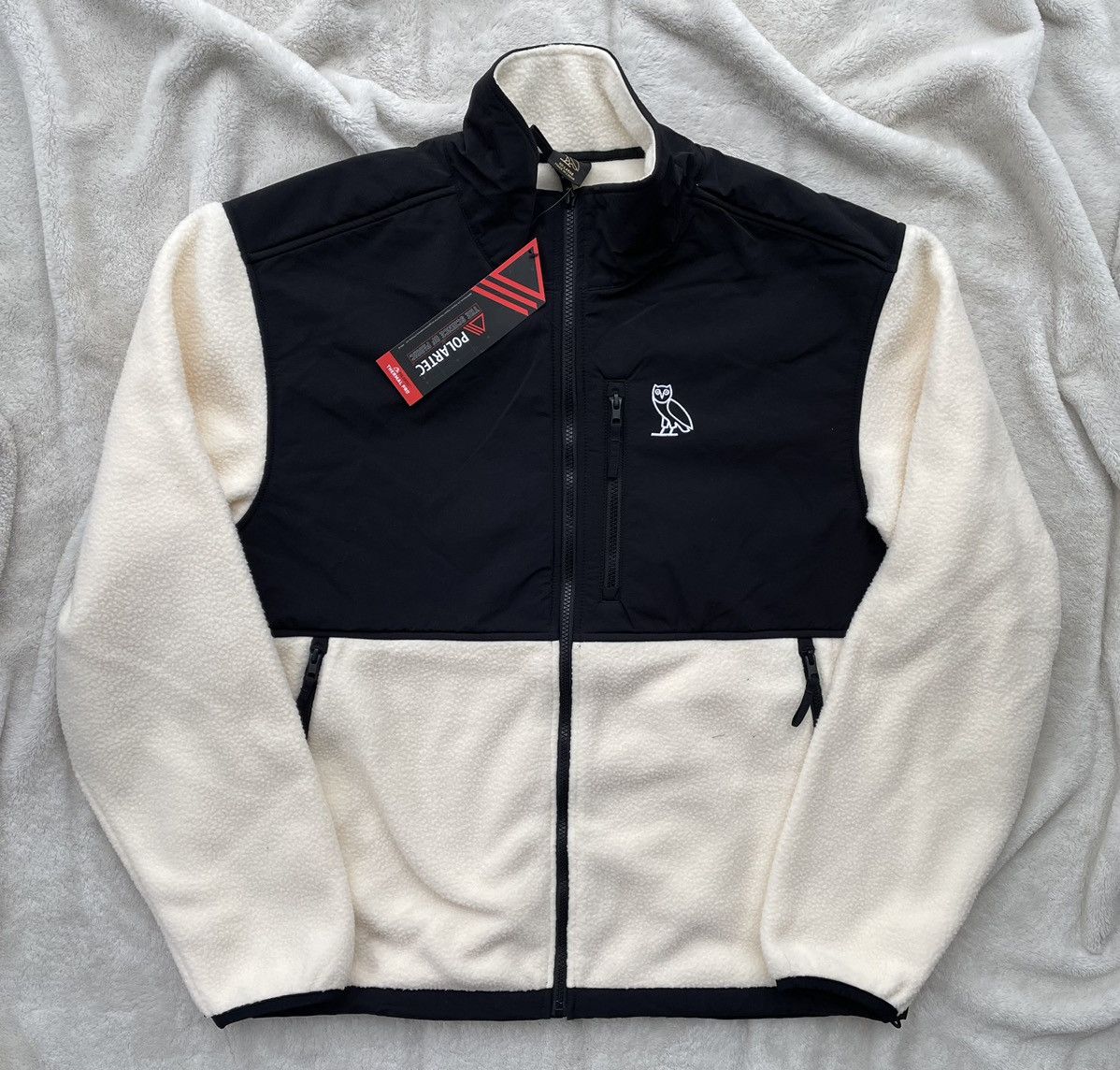 image of Octobers Very Own x Polartec Ovo X Polartec White Fleece Jacket in Cream, Men's (Size 2XL)