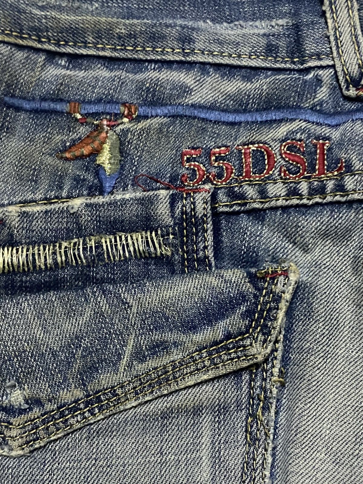 If Six Was Nine 55DSL Grunge Embroidered Logo If Six Was Nine Style Jeans Size US 30 / EU 46 - 13 Thumbnail
