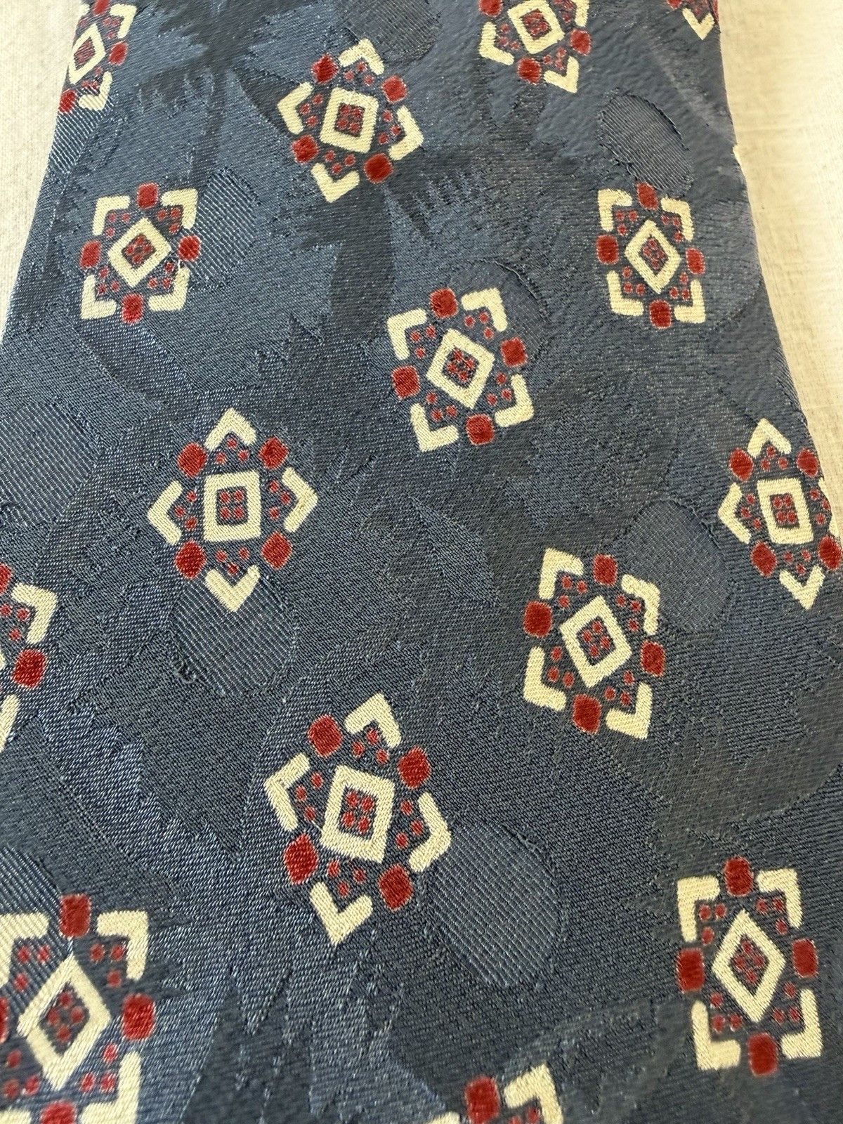 Polo Ralph Lauren Vtg Polo Ralph Lauren Silk Necktie Blue Geometric Floral 55" Size ONE SIZE - 11 Thumbnail
