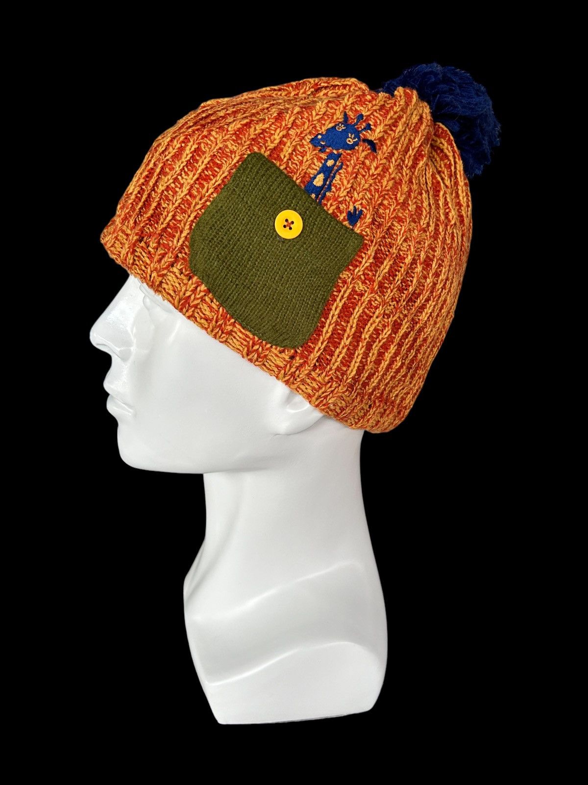 Japanese Brand × Kapital × Vintage Orange Japanese Brand knitt Beanie Hats🎌 Size ONE SIZE - 2 Thumbnail