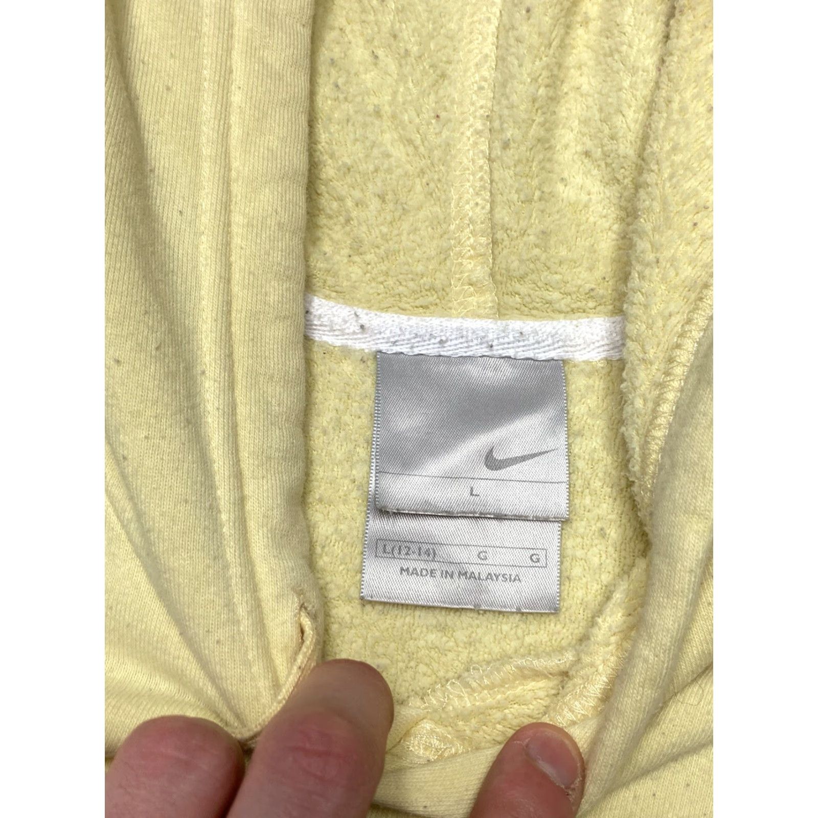 Nike VINTAGE Nike Hoodie Pullover Center Swoosh Womens Large L Yellow Spinner? Size L / US 10 / IT 46 - 3 Thumbnail
