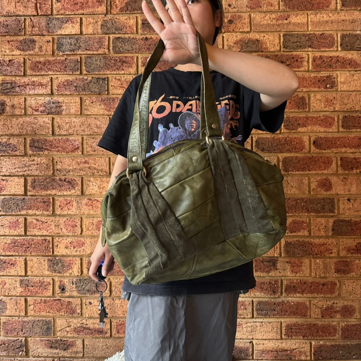 Other Olive green leather shoulder bag made in Italy Size ONE SIZE - 5 Thumbnail