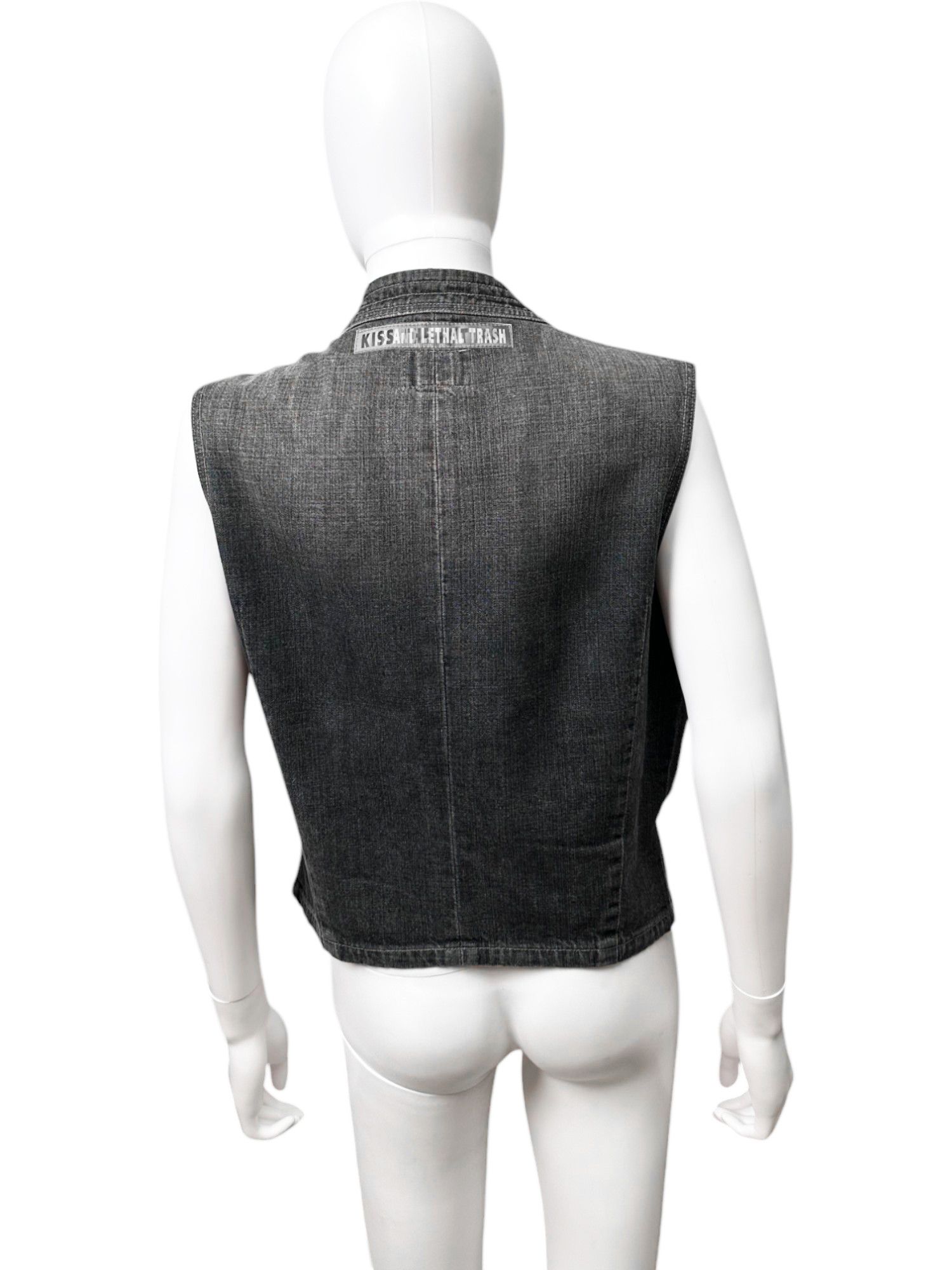 Walter Van Beirendonck S/S 2002 Embroidered Grey Gilet Size US M / EU 48-50 / 2 - 3 Thumbnail