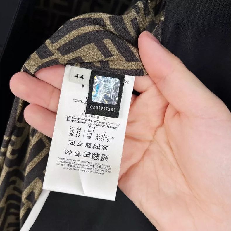 Fendi Fendi Black Printed Leather Trench Coat Size L / US 10 / IT 46 - 8 Thumbnail
