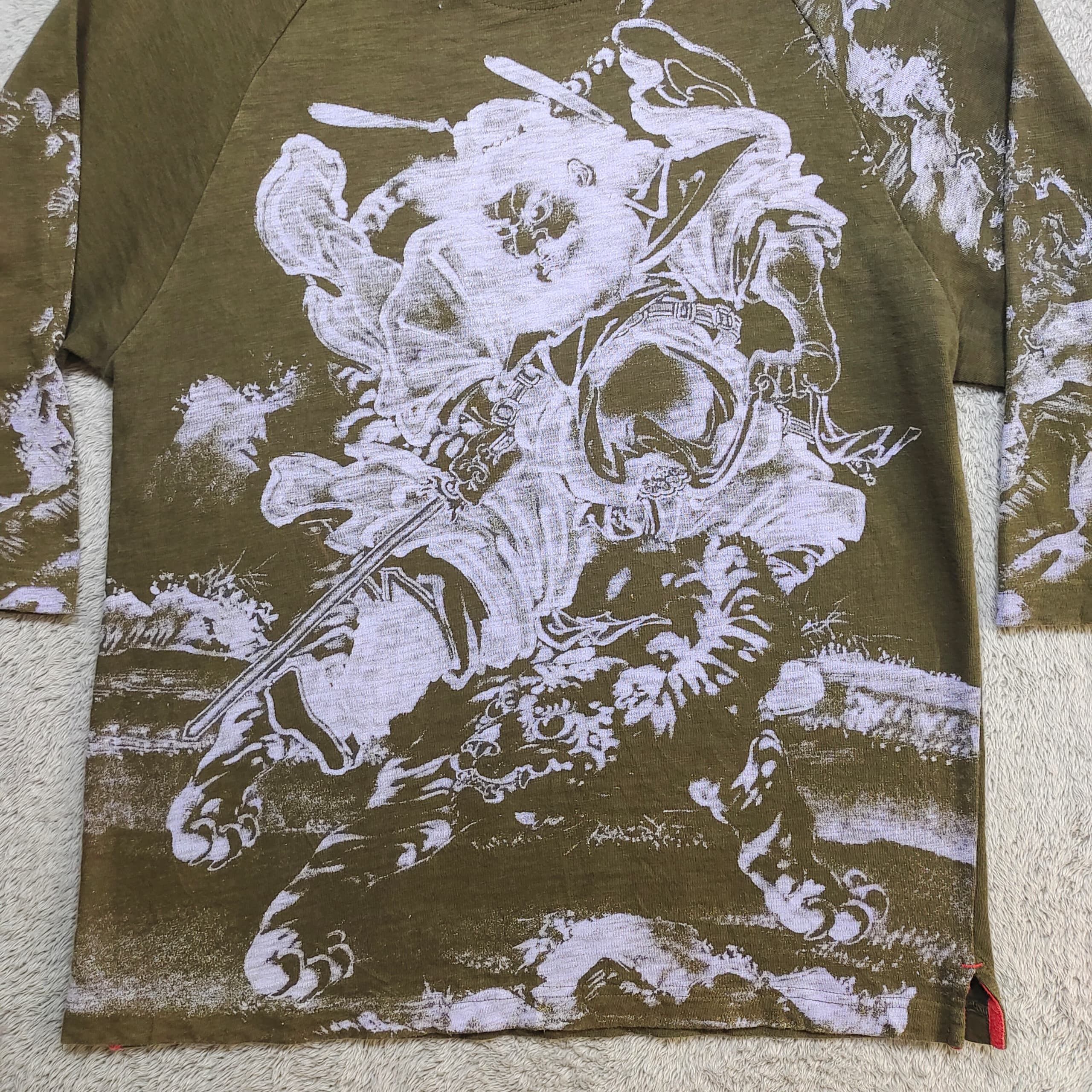 Japanese Brand Vintage Sukajan Y2K Japanese Samurai Warrior 3/4 Sleeve Tee Size US L / EU 52-54 / 3 - 6 Thumbnail