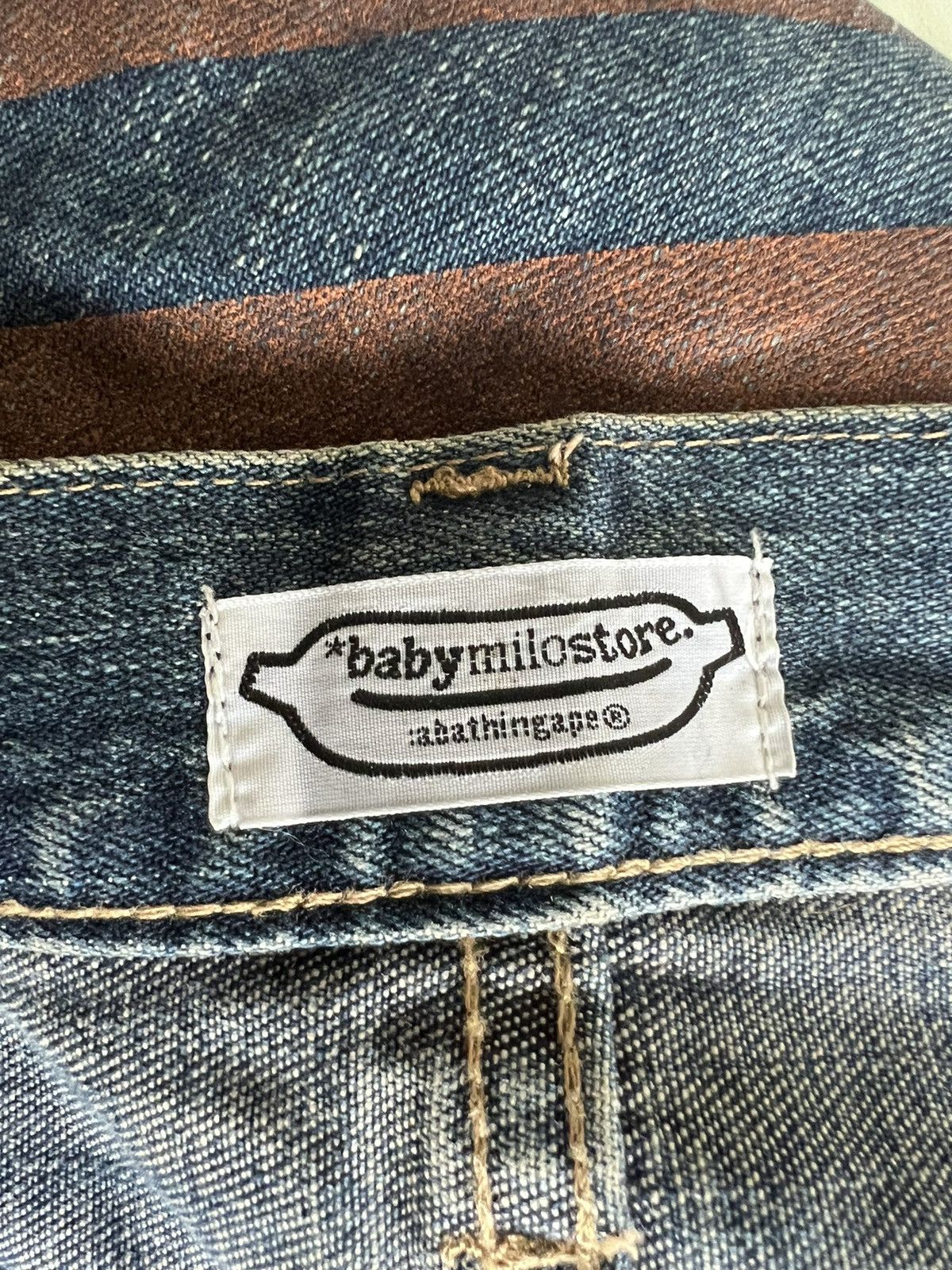 Bape Vintage Bape Baby Milo Sad Face Logo Baggy Denim Jeans Size US 34 / EU 50 - 9 Thumbnail