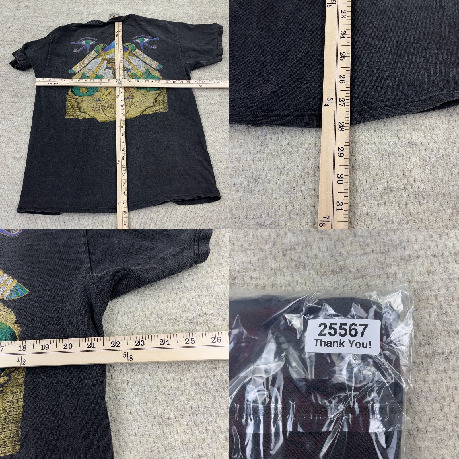 Hard Rock Cafe VINTAGE Hard Rock Cafe Shirt Men XL Black Faded 90s Tee Pyramid Guitar Worn Size US XL / EU 56 / 4 - 9 Thumbnail