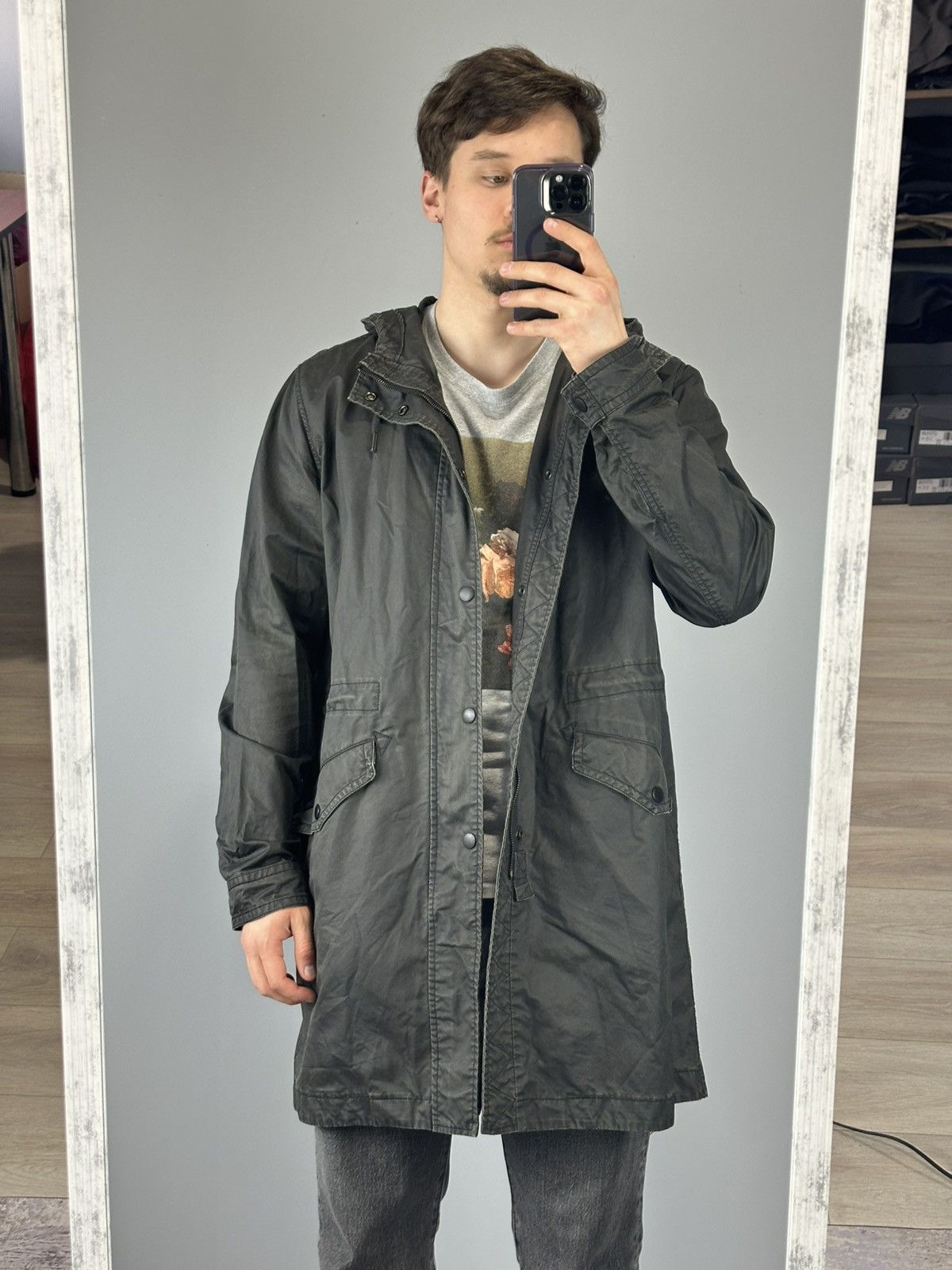 Diesel × Japanese Brand Diesel waxed parka black mens hooded jacket y2k avantgarde Size US XL / EU 56 / 4 - 2 Thumbnail