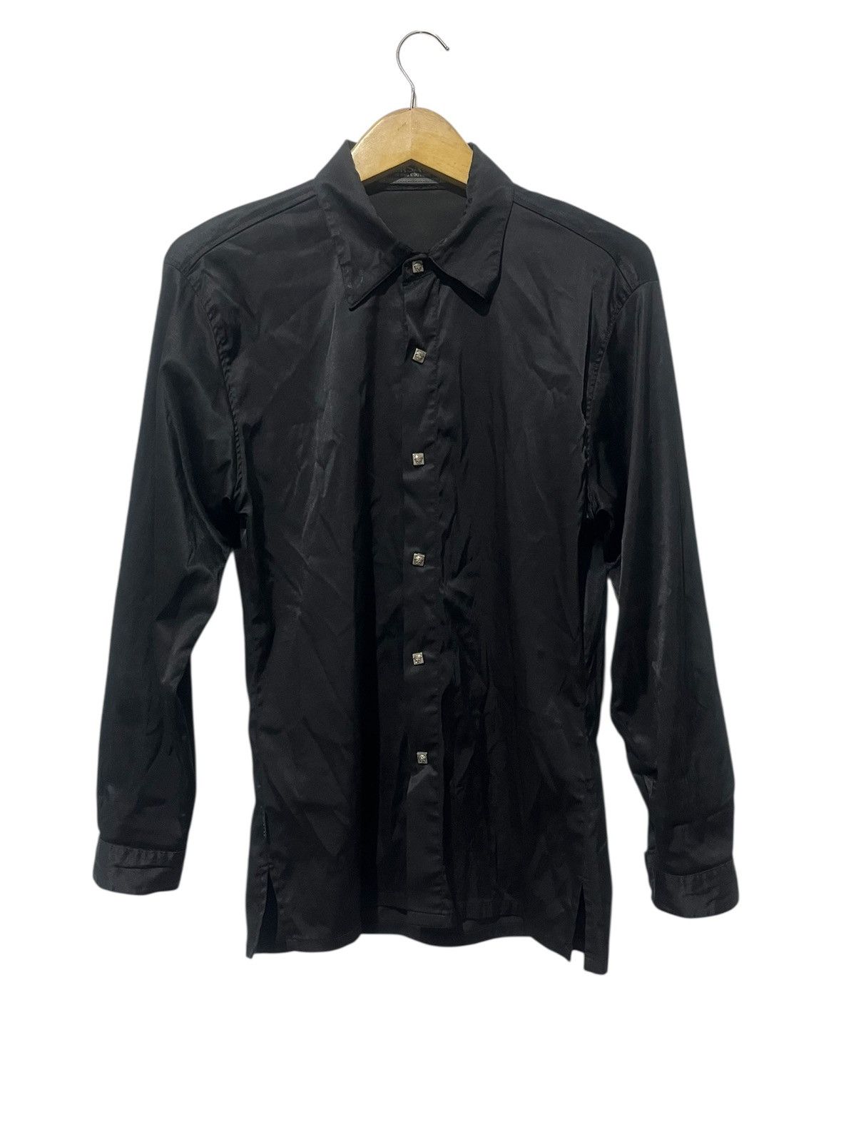 Versace Jeans Couture Versace Jeans Couture Vintage Black Shirt Silver Medusa Head Size US M / EU 48-50 / 2 - 1 Thumbnail
