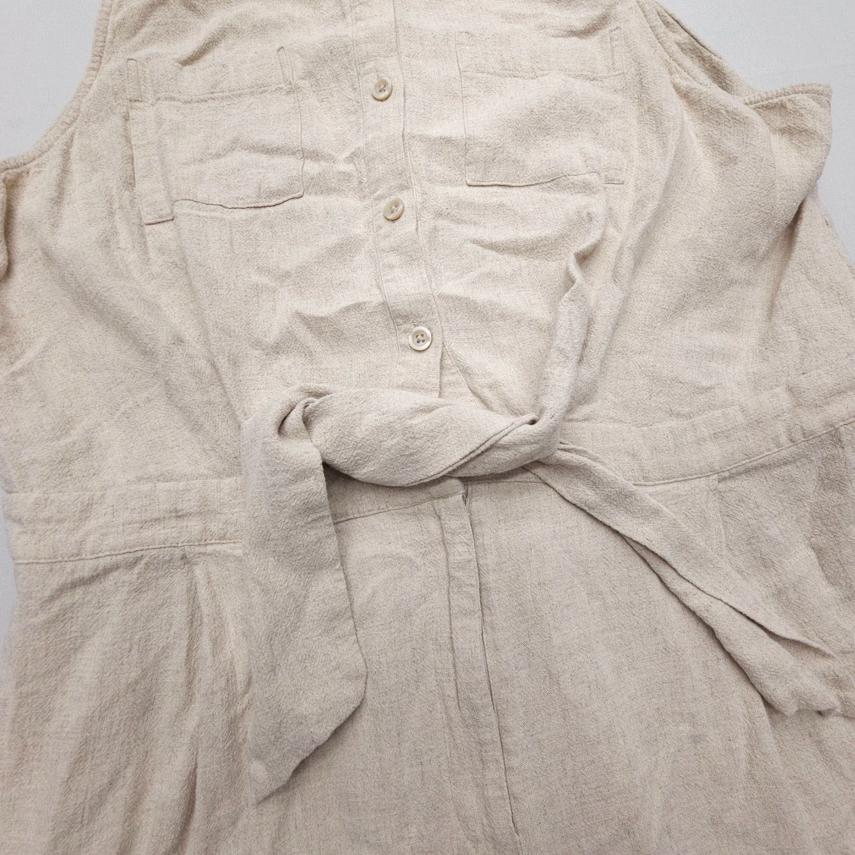 Vintage Simply Vera Vera Wang Jumpsuit Romper Women XL Beige Button Casual Minimalist Bohemian Size XL / US 12-14 / IT 48-50 - 4 Thumbnail