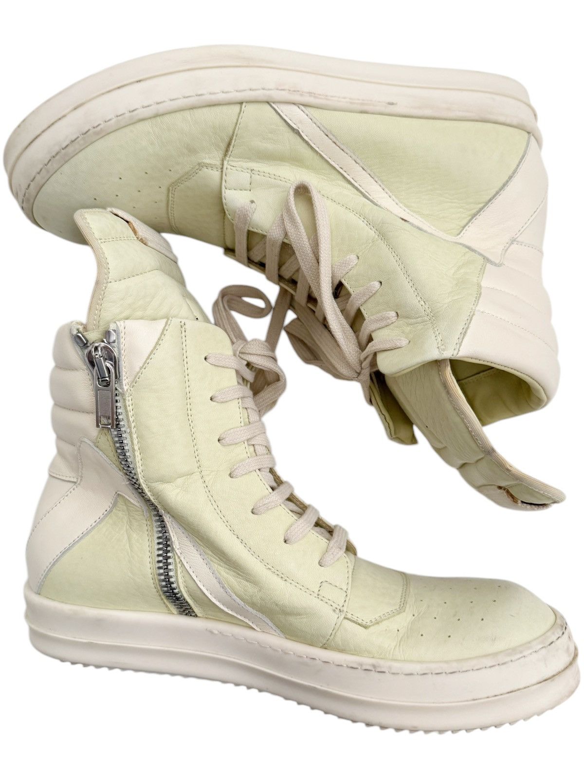 Rick Owens FW18 Sisyphus Lime Geobasket Sneaker Leather Size US 9 / EU 42 - 8 Thumbnail