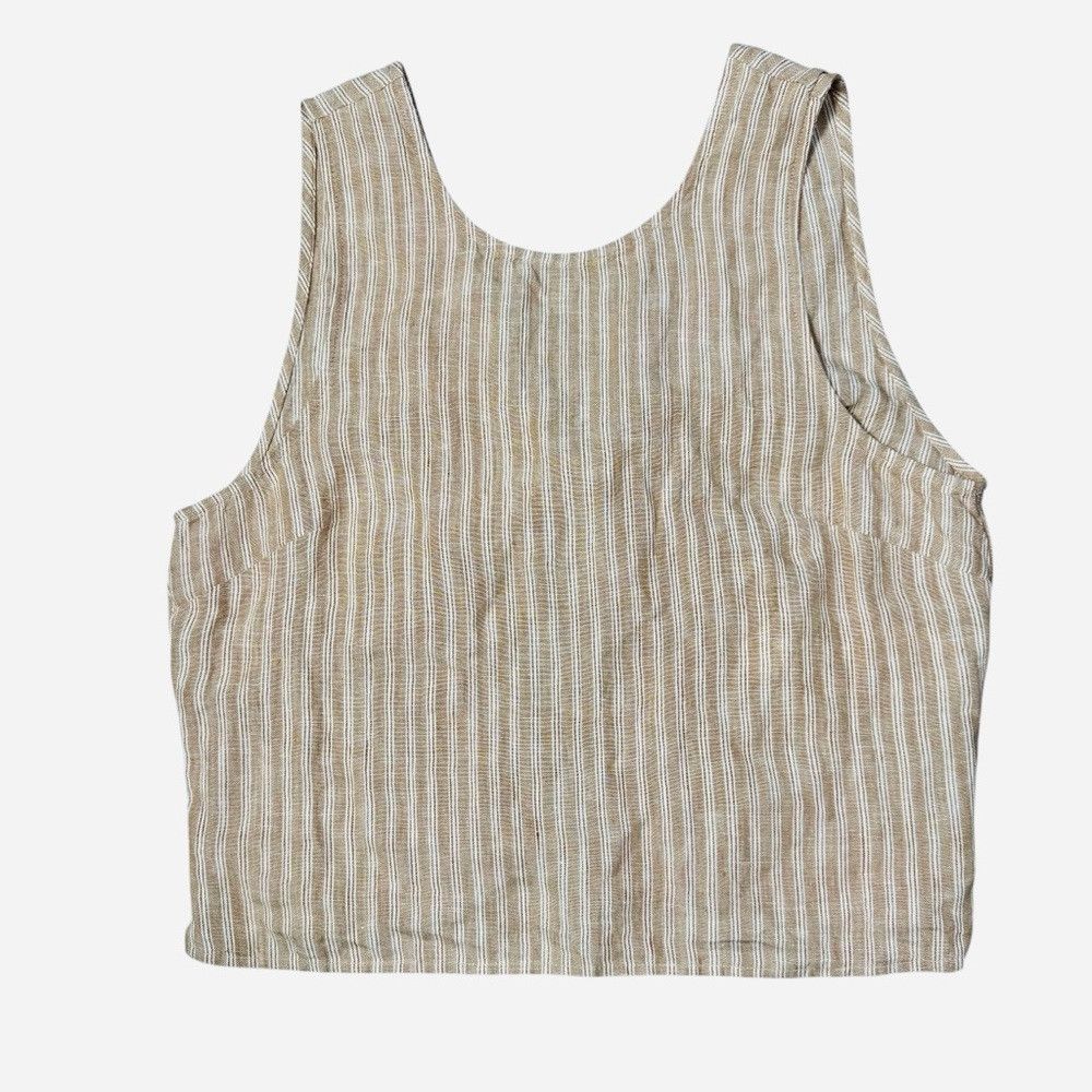 Madewell NWT New $98 Madewell Scoop Neck Tie Back Linen Tank Size 10 Size L / US 10 / IT 46 - 3 Thumbnail