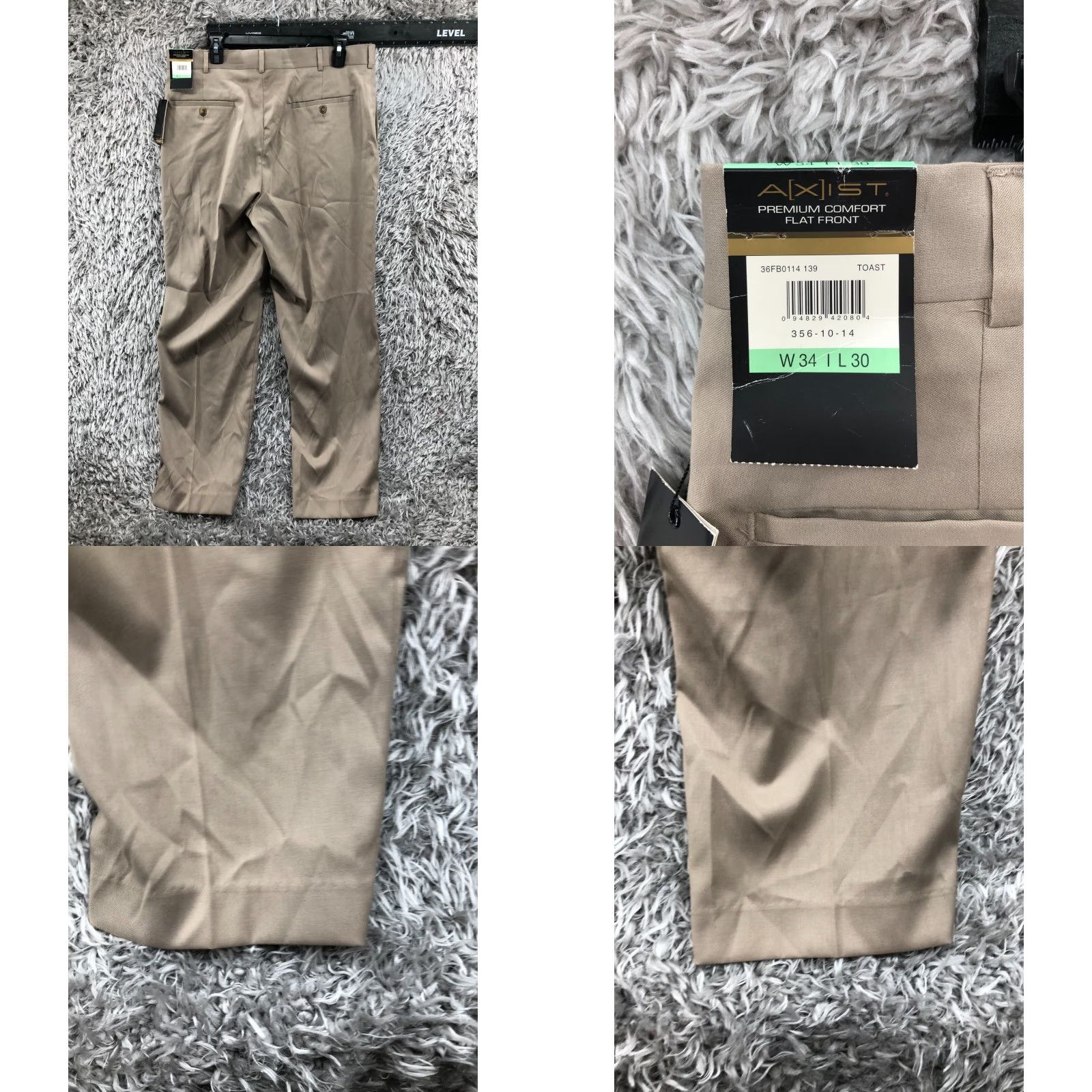 Vintage Axist Slack Dress Pants 34x30 Beige Hook & Eye Flat Front Classic Slacks Men Size 34 Regular New Beige Axist Pants Size US 34 / EU 50 - 8 Thumbnail