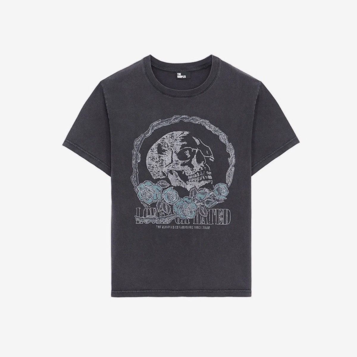 The Kooples The KOOPLES Garment Dyed Washed Gray/Black T-Shirt Size M / US 6-8 / IT 42-44 - 11 Thumbnail