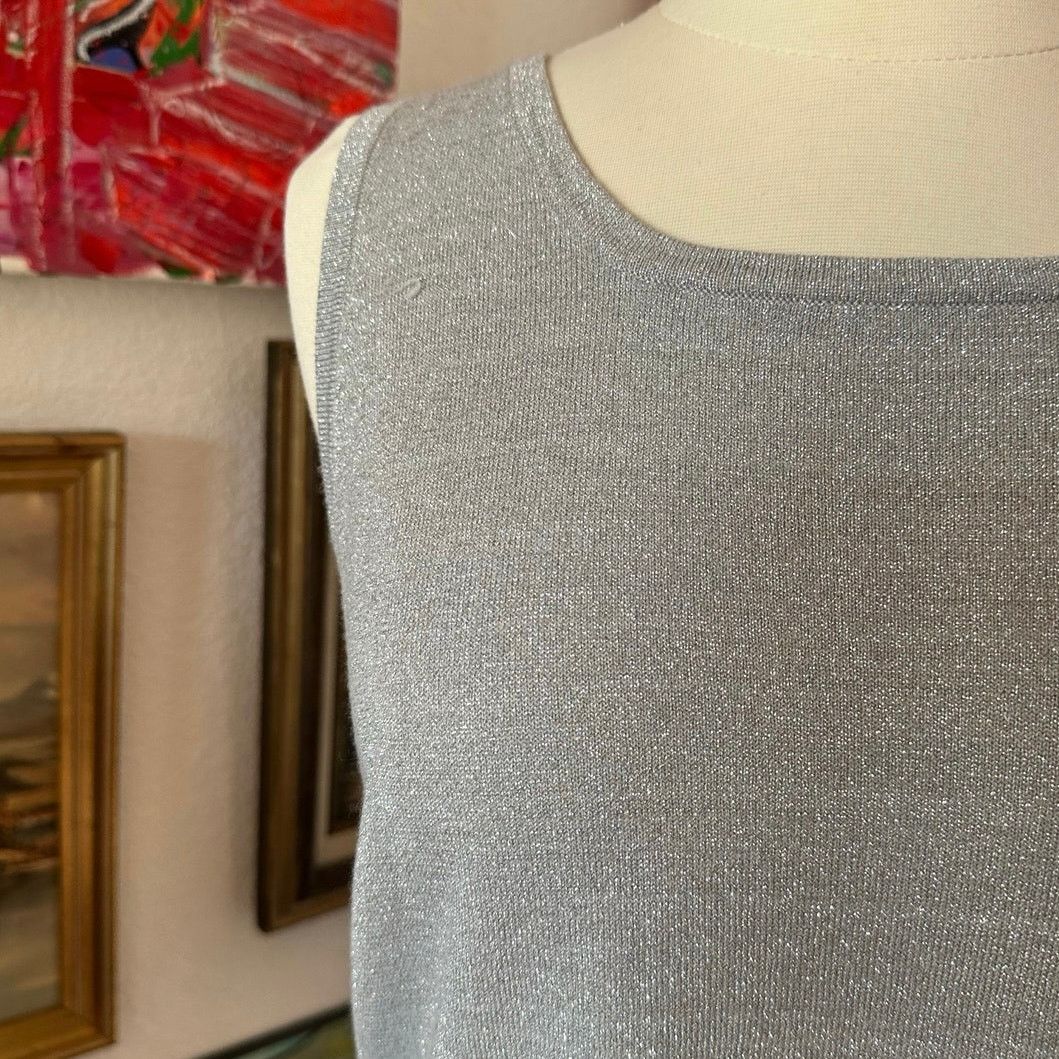 Other lew magram silver grey knit tank top Size M / US 6-8 / IT 42-44 - 2 Thumbnail