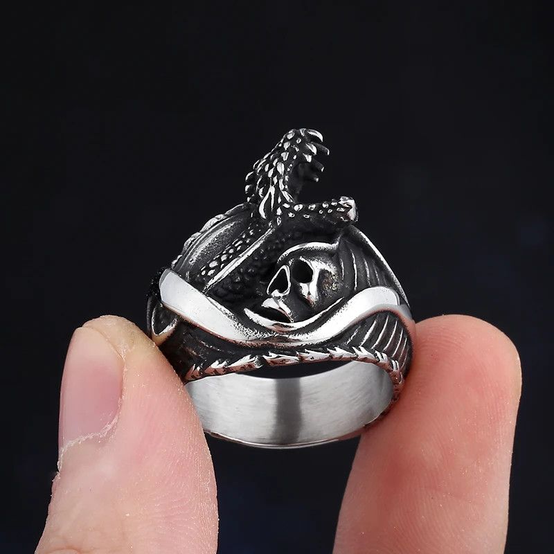 Japanese Brand × Jewelry × Vintage The Skull With Snake Ring Size ONE SIZE - 5 Thumbnail