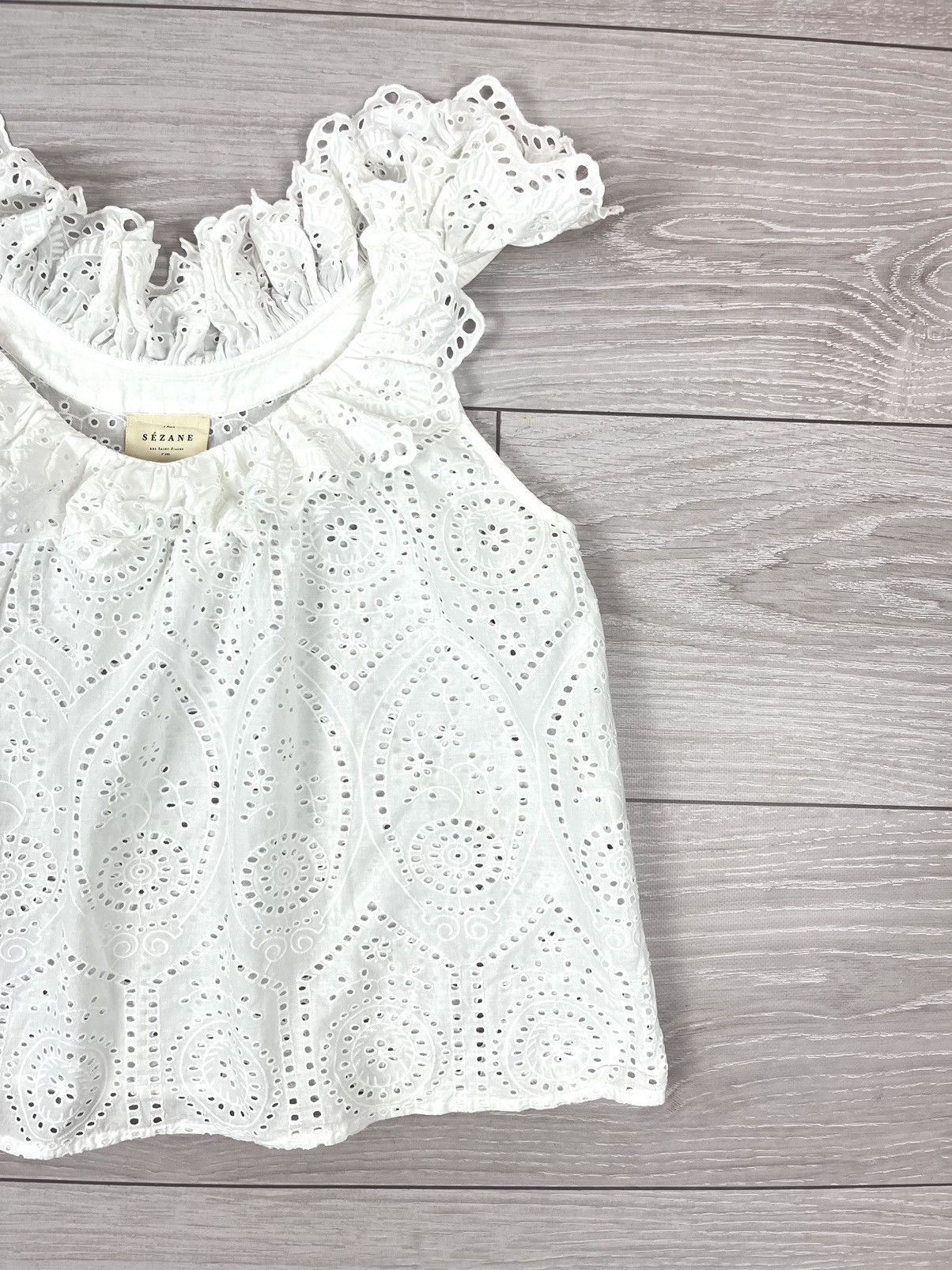 Sezane Sezane Rosa White Sleeveles Cotton Top Blouse Size M / US 6-8 / IT 42-44 - 3 Thumbnail
