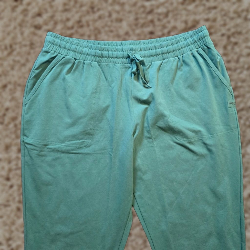 Life is Good Life Is Good Pants Women 2XL Green Crusher Flex Pull On Crop Lounge Casual Size 40" / US 18 - 1 Thumbnail