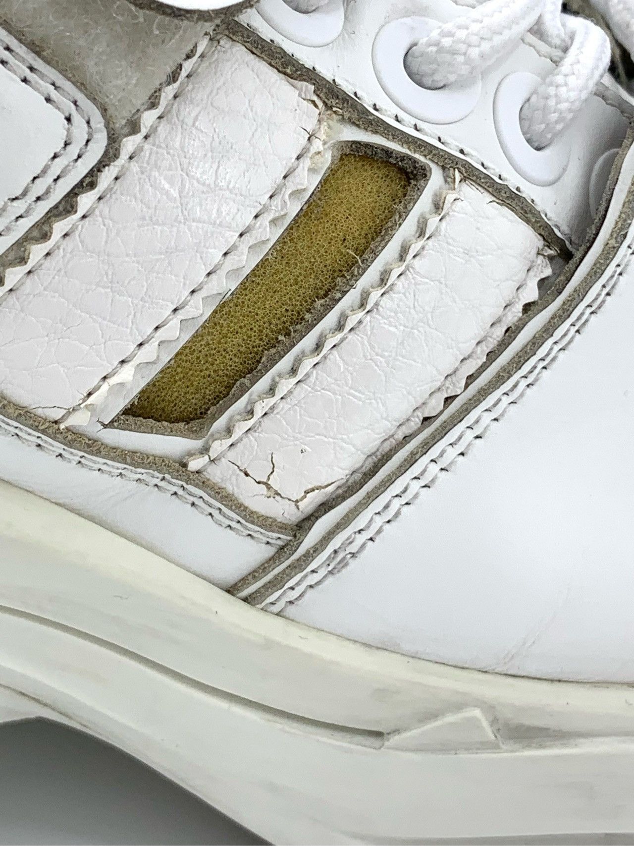Maison Margiela Maison Margiela White Thick-Soled Leather Low-Top Sneakers Size US 4 / IT 34 - 7 Thumbnail