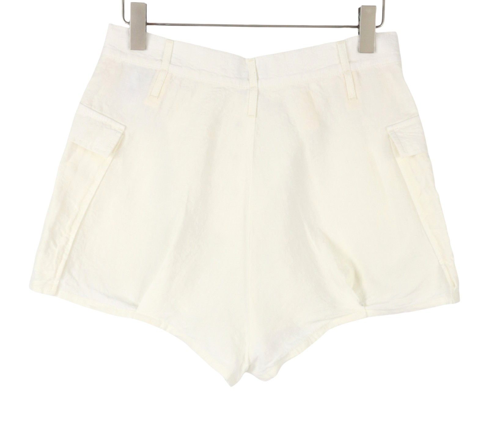R13 BUBBLE SKORT 28 White Linen Patch Shorts 90036 Size 28" / US 6 / IT 42 - 4 Thumbnail