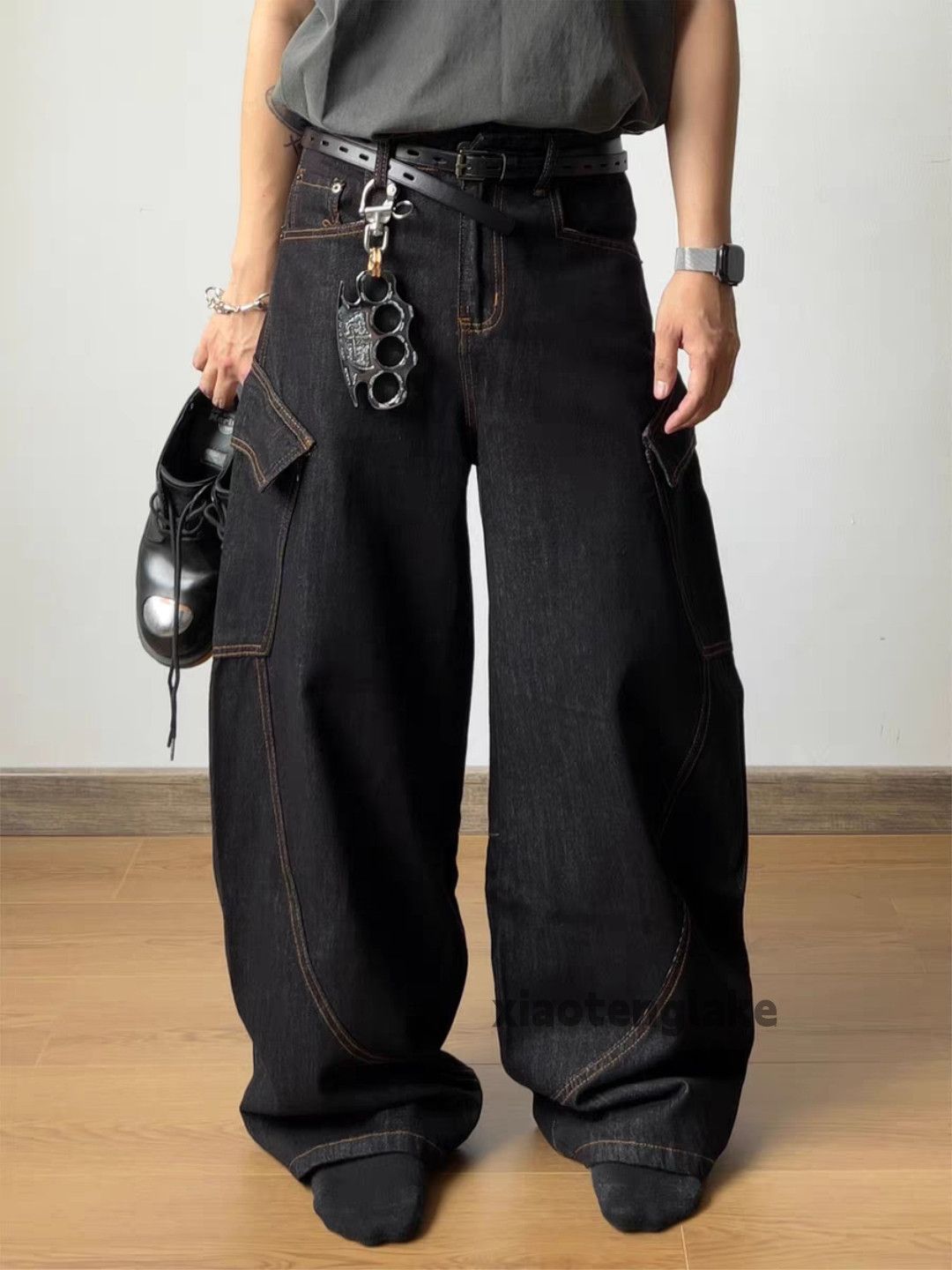 Jean xz utility skate hiphop loose baggy workwear cargo jeans Size US 28 / EU 44 - 2 Thumbnail
