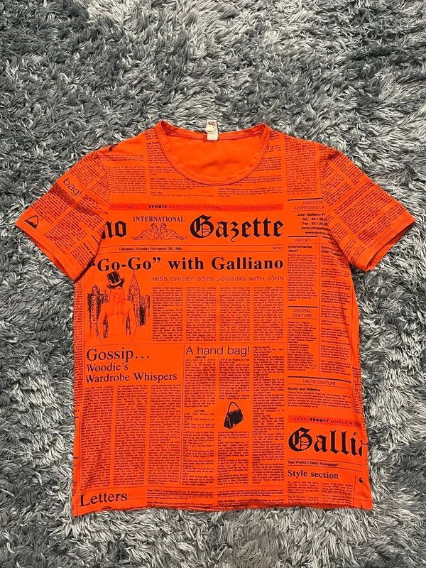 John Galliano John Galliano Gazette Orange T-shirt Size US M / EU 48-50 / 2 - 1 Thumbnail