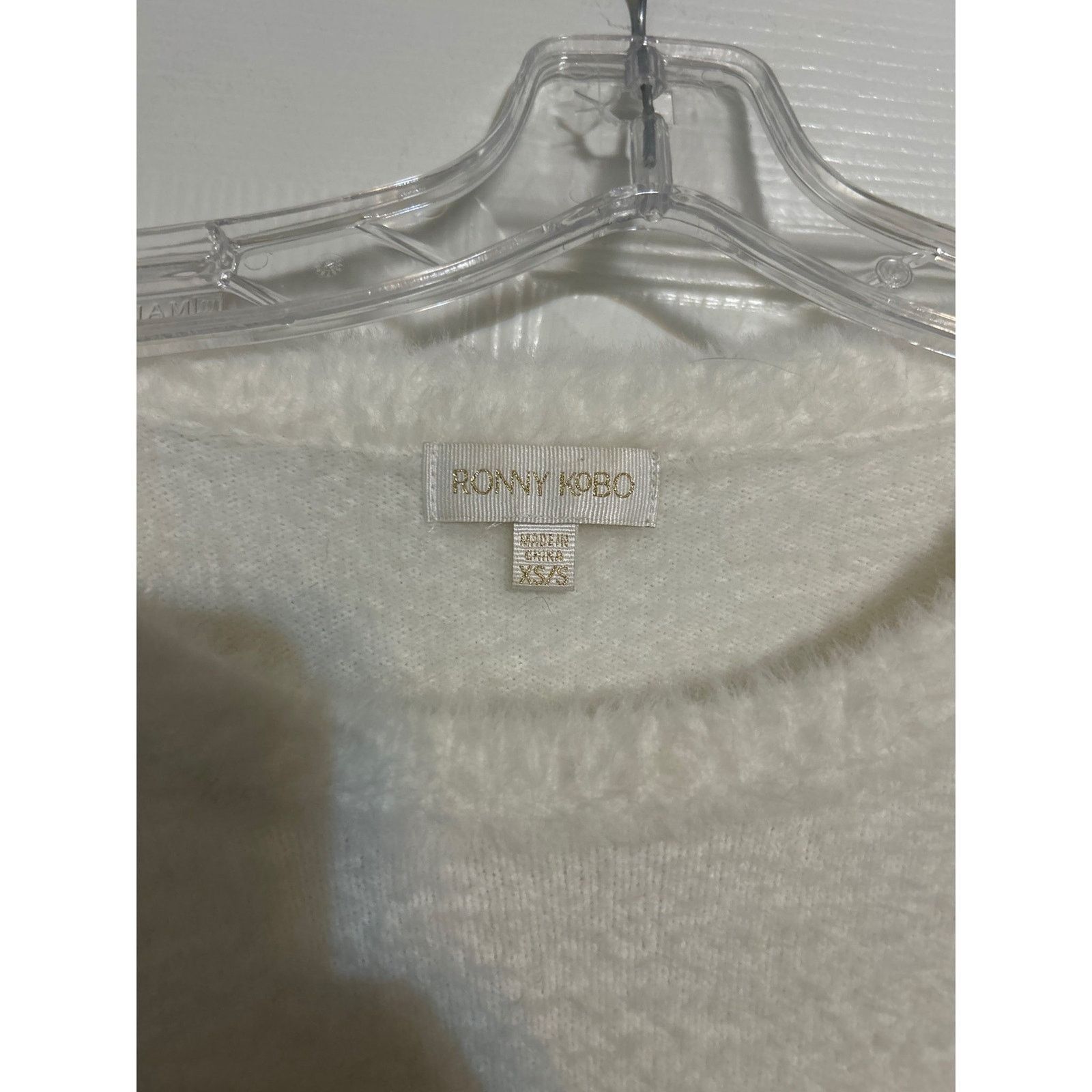 Ronny Kobo Ronny Kobo XS/S White Fuzzy Soft Knit Long Sleeve Pullover Size XS / US 0-2 / IT 36-38 - 2 Thumbnail