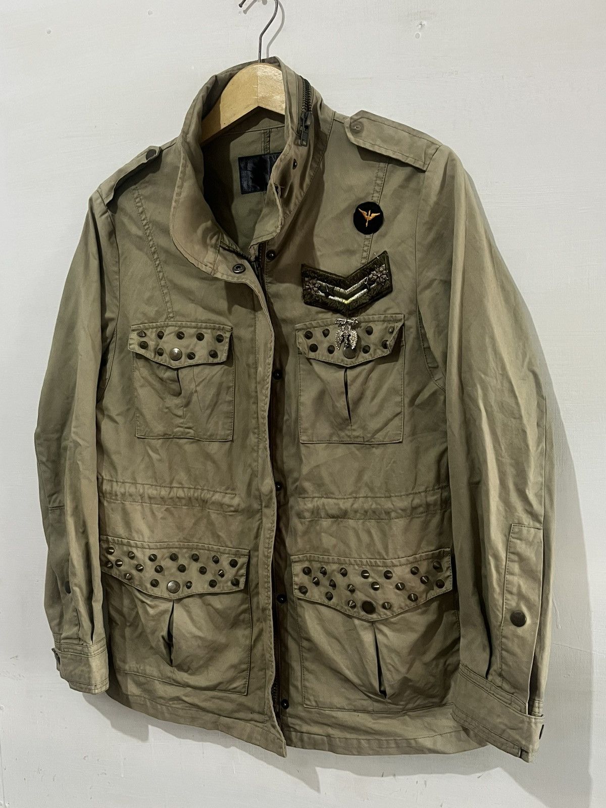 Japanese Brand Vtg Jessi New York Army Fatigue Field Jacket Studded Size US M / EU 48-50 / 2 - 3 Thumbnail